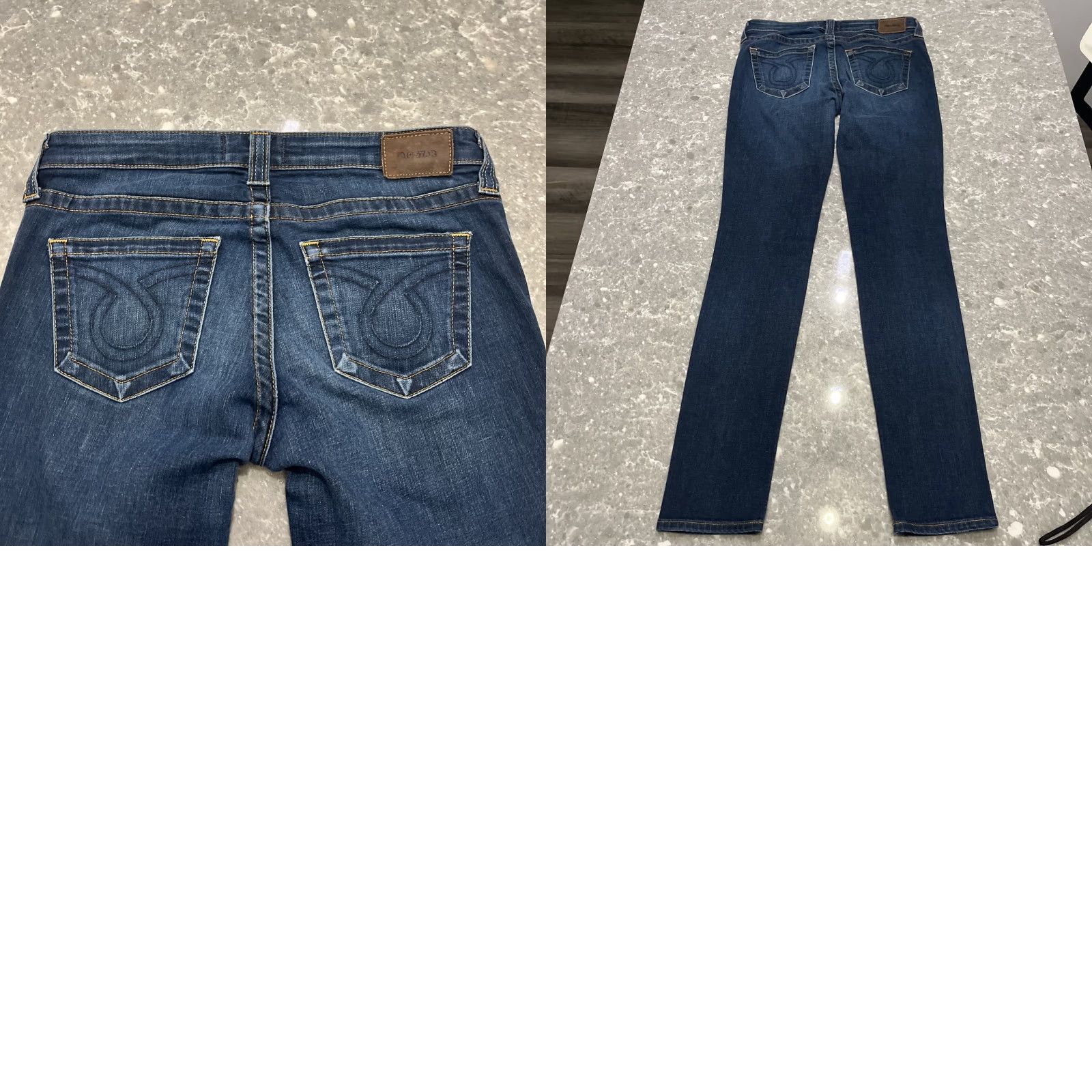 Vintage BIG STAR Jeans Maddie Skinny Womens 27 Regular Blue Denim Stretch Pockets 90s Stars Vintage Collection Size 27" / US 4 / IT 40 - 8 Thumbnail