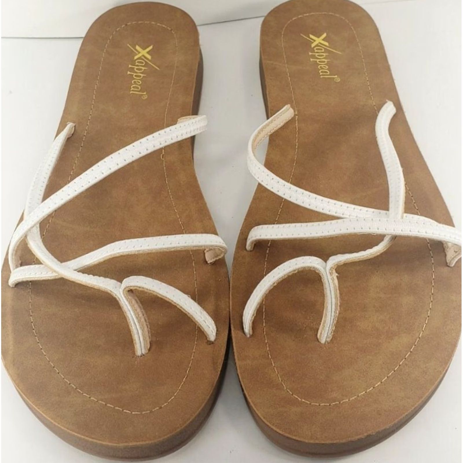 Vintage XAPPEAL Jenni Women's Flip Flop Sandal White Size 11 Slips On Straps Sandal Fashion Casual Shoes Womens Size US 10 / IT 40 - 3 Thumbnail