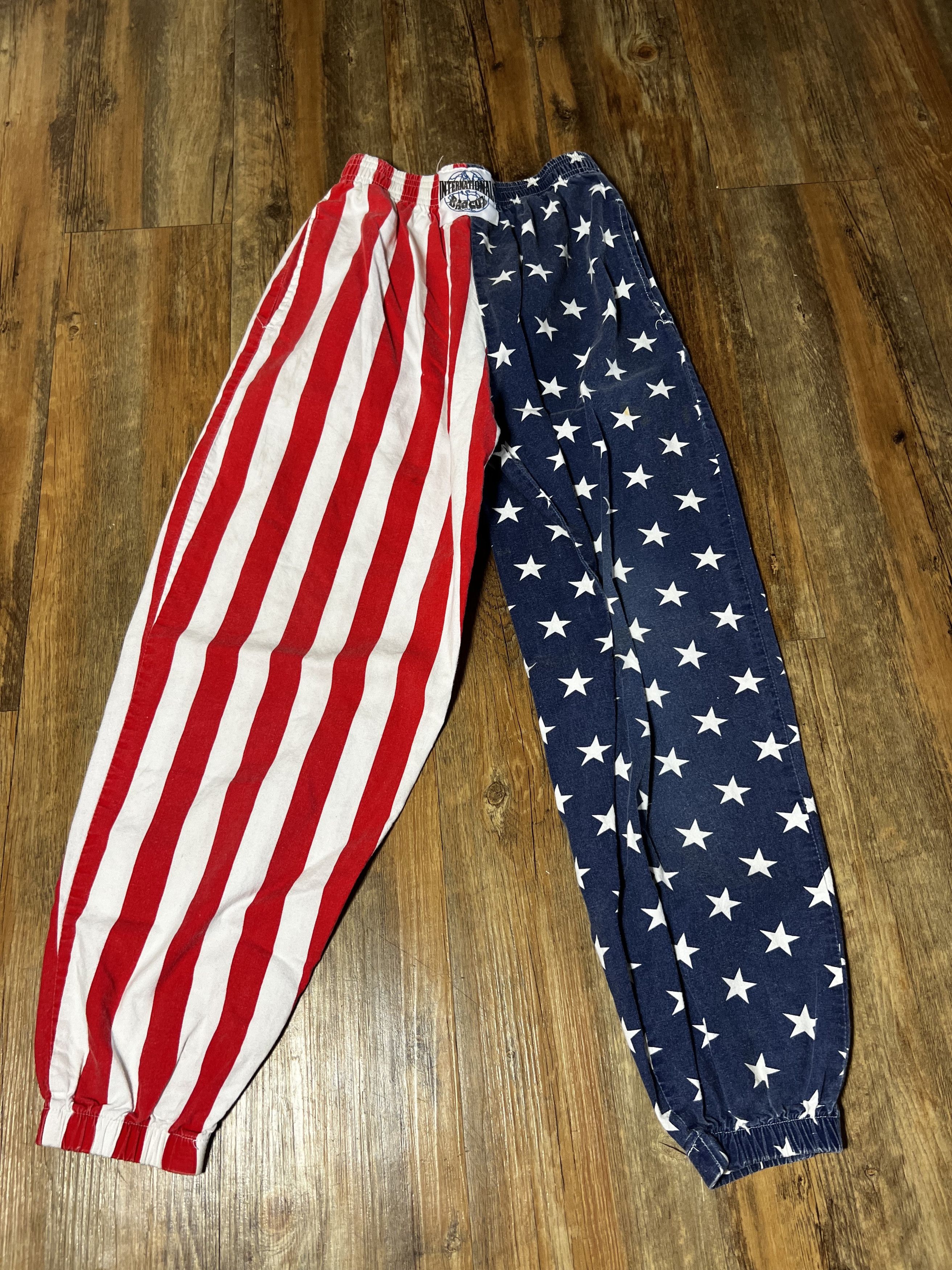 Vintage 80's International Baggyz American Flag Pants