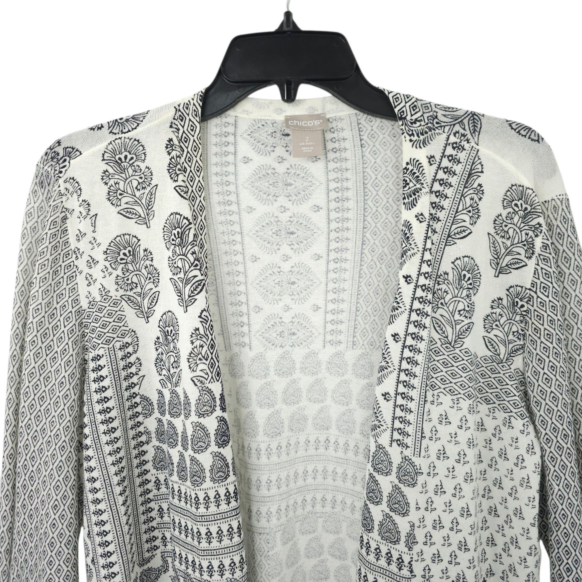 Chicos Chicos Open Front Cardigan Womens Size 2 US L Ruched Sleeve Size L / US 10 / IT 46 - 8 Thumbnail