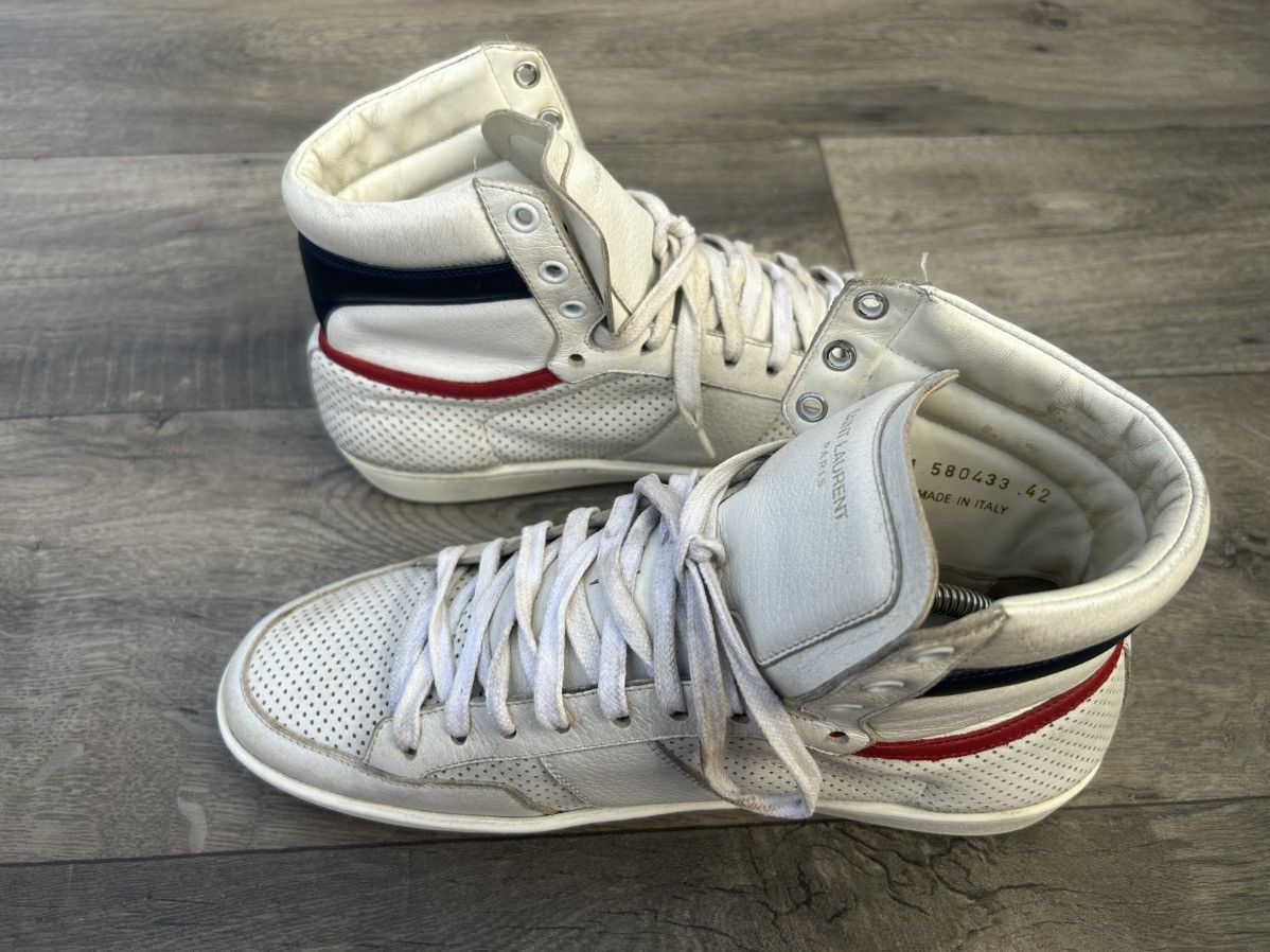 Saint Laurent Paris SAINT LAURENT SL/10H PERFORATED DISTRESSED HIGH-TOP Sneakers Size US 9 / EU 42 - 3 Thumbnail