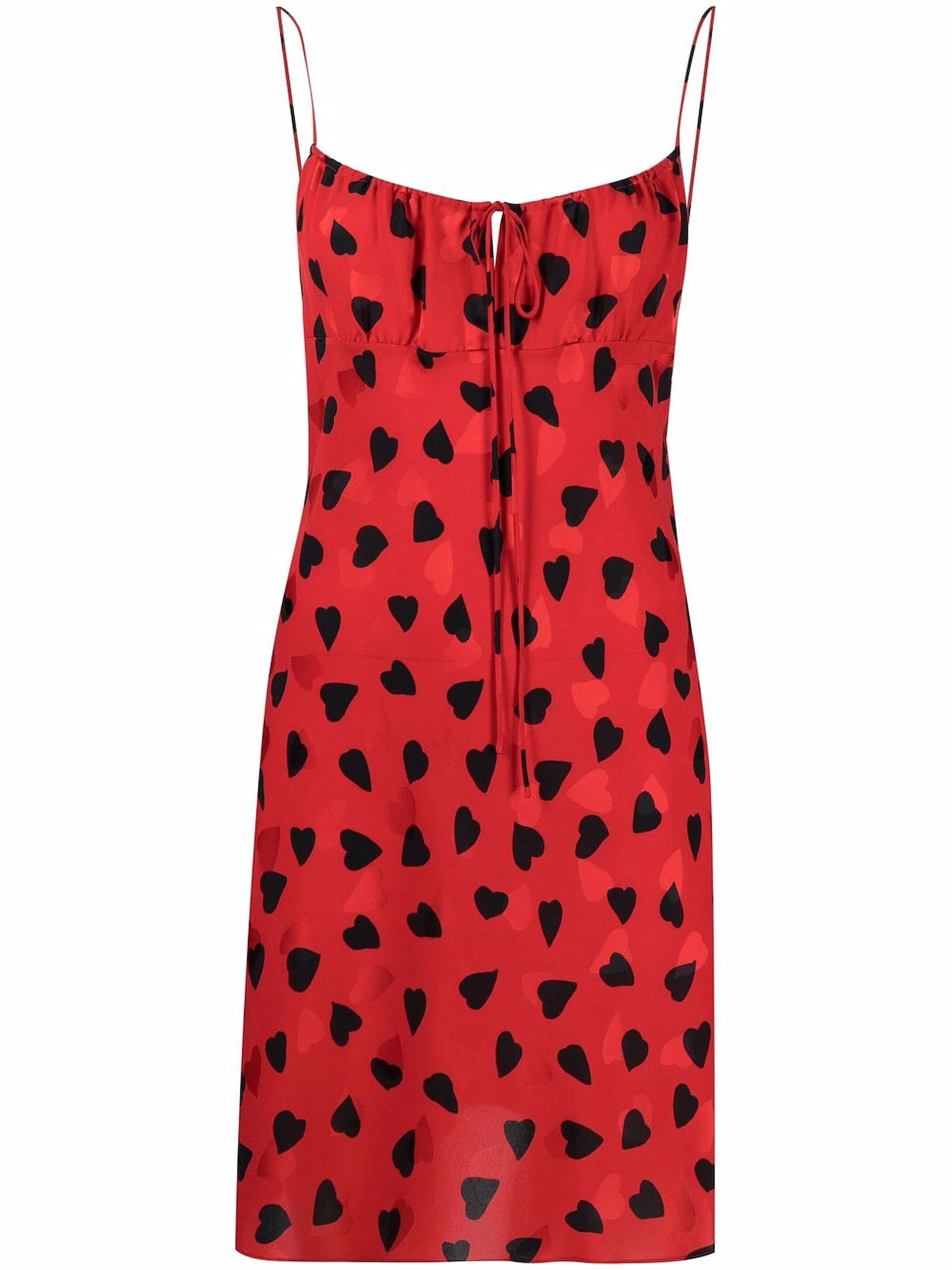 Saint Laurent Paris o1s1wg111024 Sleeveless Dress Matte Shiny Silk in Red/Black Size M / US 6-8 / IT 42-44 - 1 Thumbnail