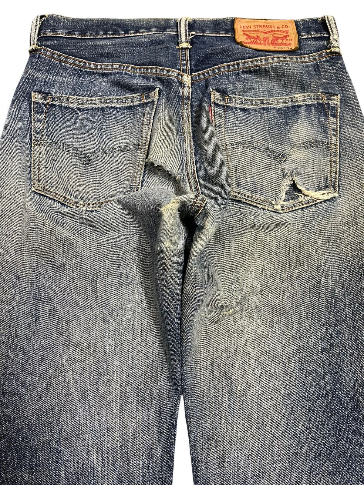 Levi's Levis 501 Blue Faded Wash Distressed Style Jeans Size US 29 - 5 Thumbnail