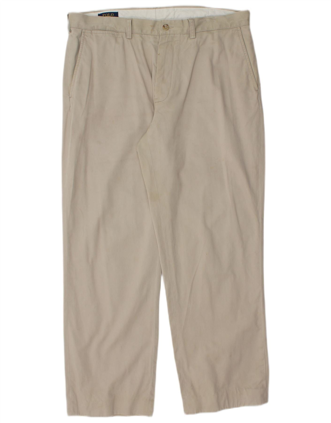 Polo Ralph Lauren Mens Straight Chino Trousers W36 L29 Beige Cotton Size US 36 / EU 52 - 1 Thumbnail