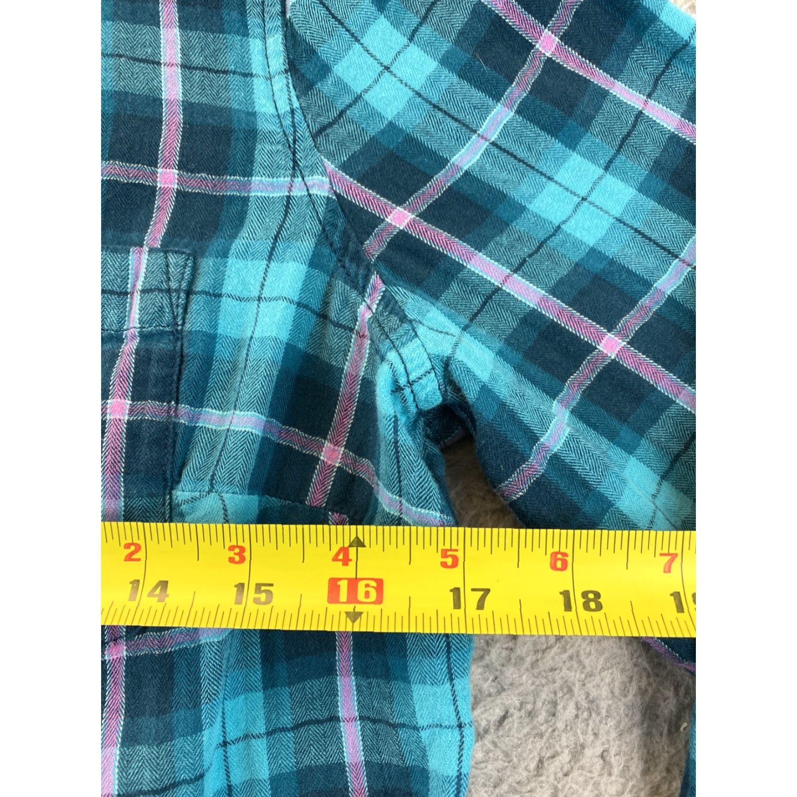 Vintage St. Johns Bay Shirt Girls L Casual Button-Up Long Sleeve Plaid Turquoise, Cotton, Regular, Turquoise, 79-14 Size US L / EU 52-54 / 3 - 6 Thumbnail