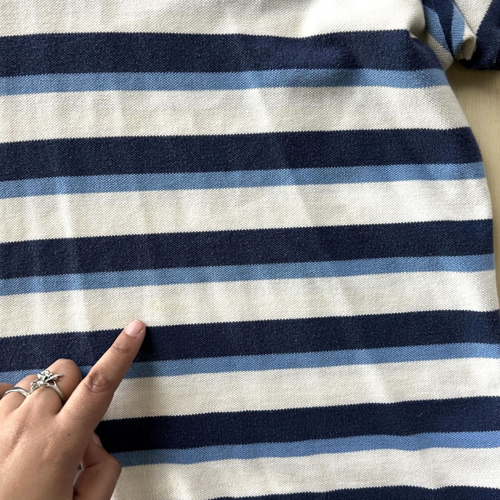 Vintage Polo Jeans Company Shirt Mens XL Blue Striped Short Sleeve RL Flag Logo Polo Size US XL / EU 56 / 4 - 3 Thumbnail