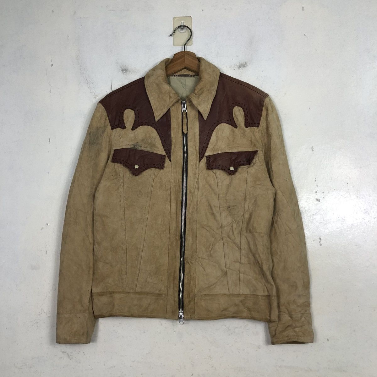 Hysteric Glamour 💥VINTAGE SUEDE LEATHER JACKET WESTERN SABI SABI BIKER Size US S / EU 44-46 / 1 - 3 Thumbnail