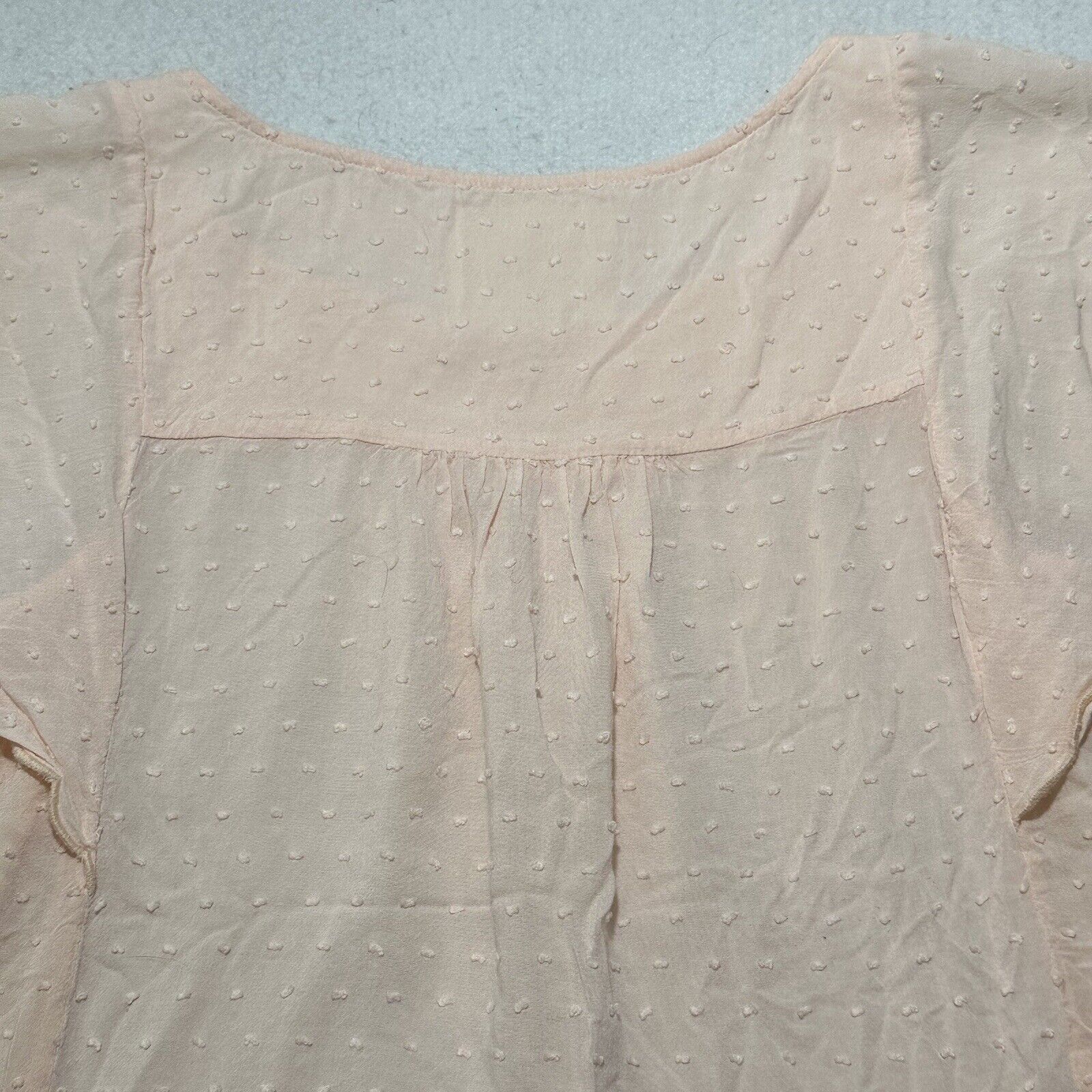 Other Anthropologie Maeve 2 Flutter Sleeve Pink Swiss Dot Scallop Size XS / US 0-2 / IT 36-38 - 11 Thumbnail