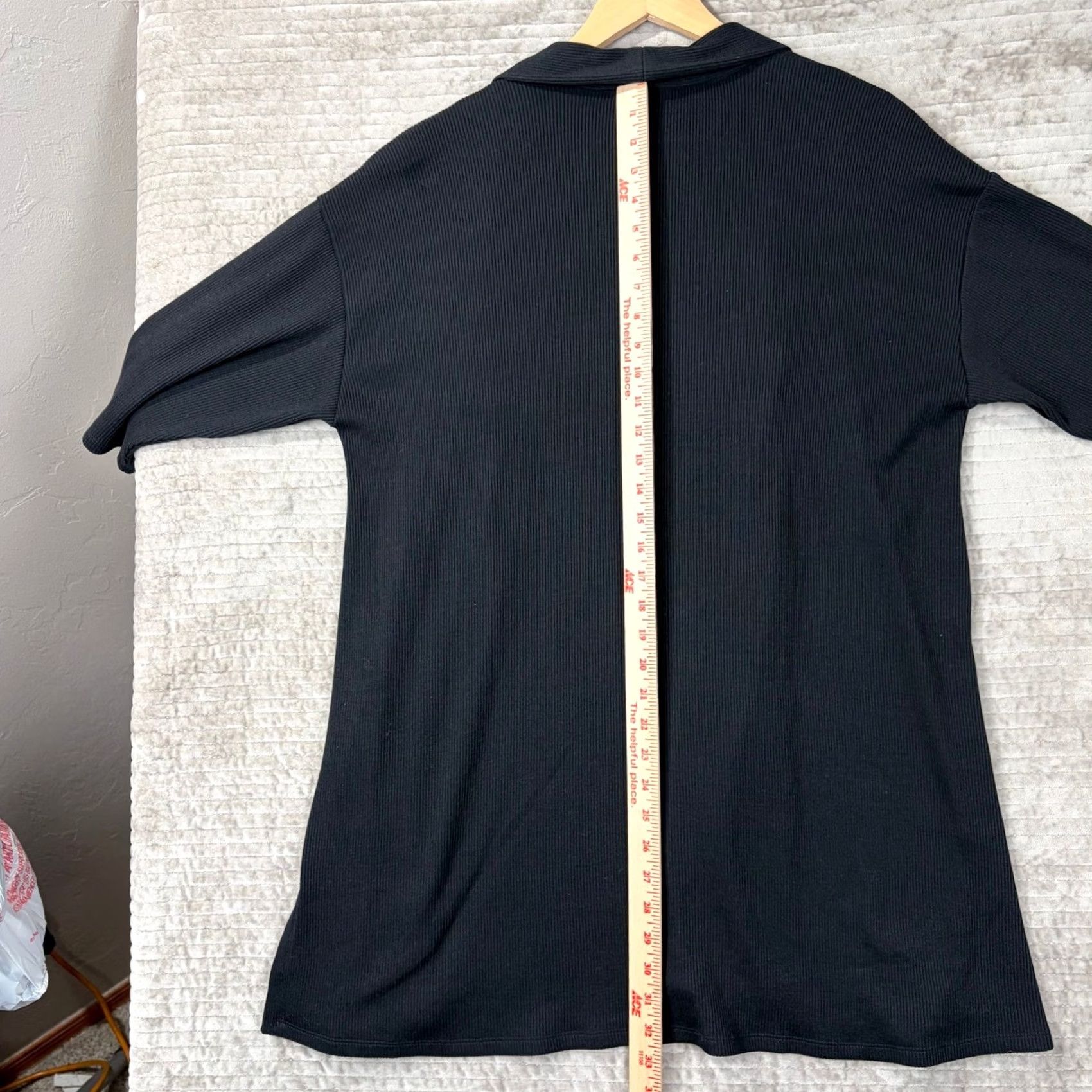 Eileen Fisher Eileen Fisher Womens Black Ribbed Open Front Cardigan Elbow Sleeve S Size S / US 4 / IT 40 - 6 Thumbnail