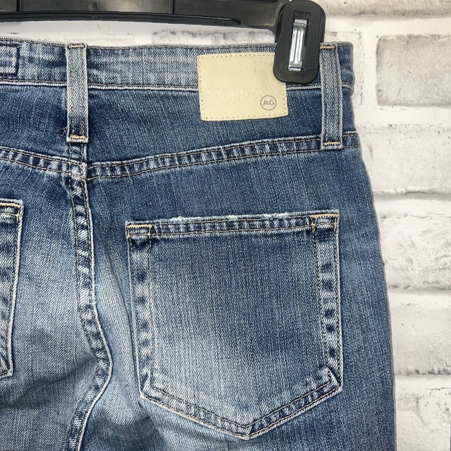 Vintage VINTAGE AG Adriano Goldschmied The PHOEBE Blue Distressed Skinny Jeans Women Size 25R 28-Inch Inseam Size 42" / US 20 - 3 Thumbnail
