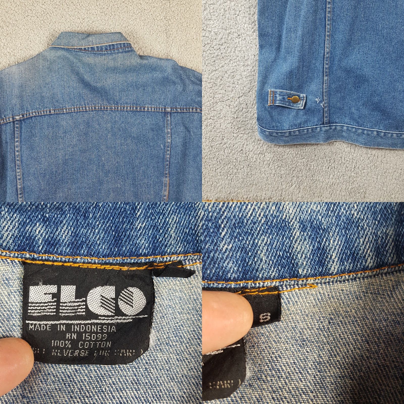 Denime VINTAGE Women's Small Denim Jacket Casual Western Grunge Biker 80s Y2K Cotton Blue Size 28" / US 6 / IT 42 - 8 Thumbnail