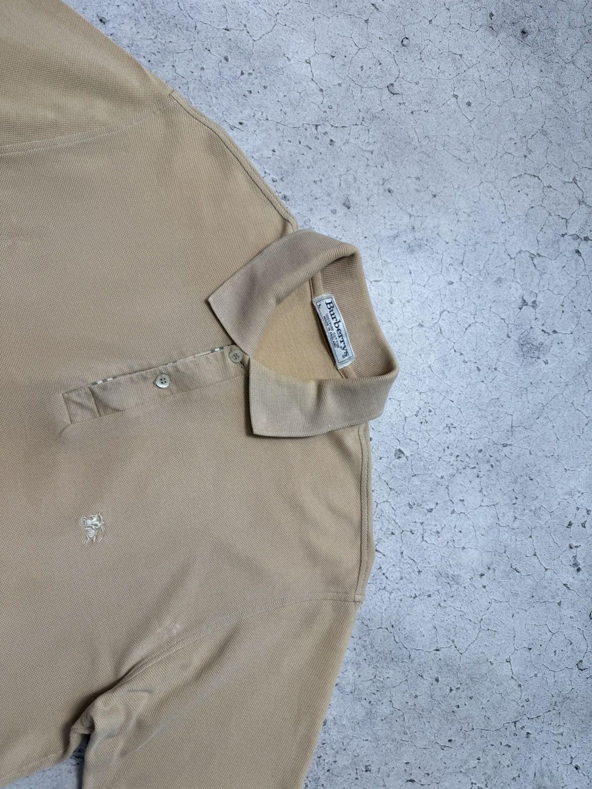 Burberry Burberrys Luxury Polo T-Shirt Vintage 90’s Beige Old Money Size US L / EU 52-54 / 3 - 5 Thumbnail