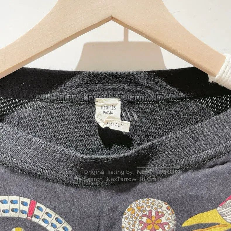 Hermes Hermes Cashmere sweater and silk mixed pattern dress Size XS / US 0-2 / IT 36-38 - 5 Thumbnail