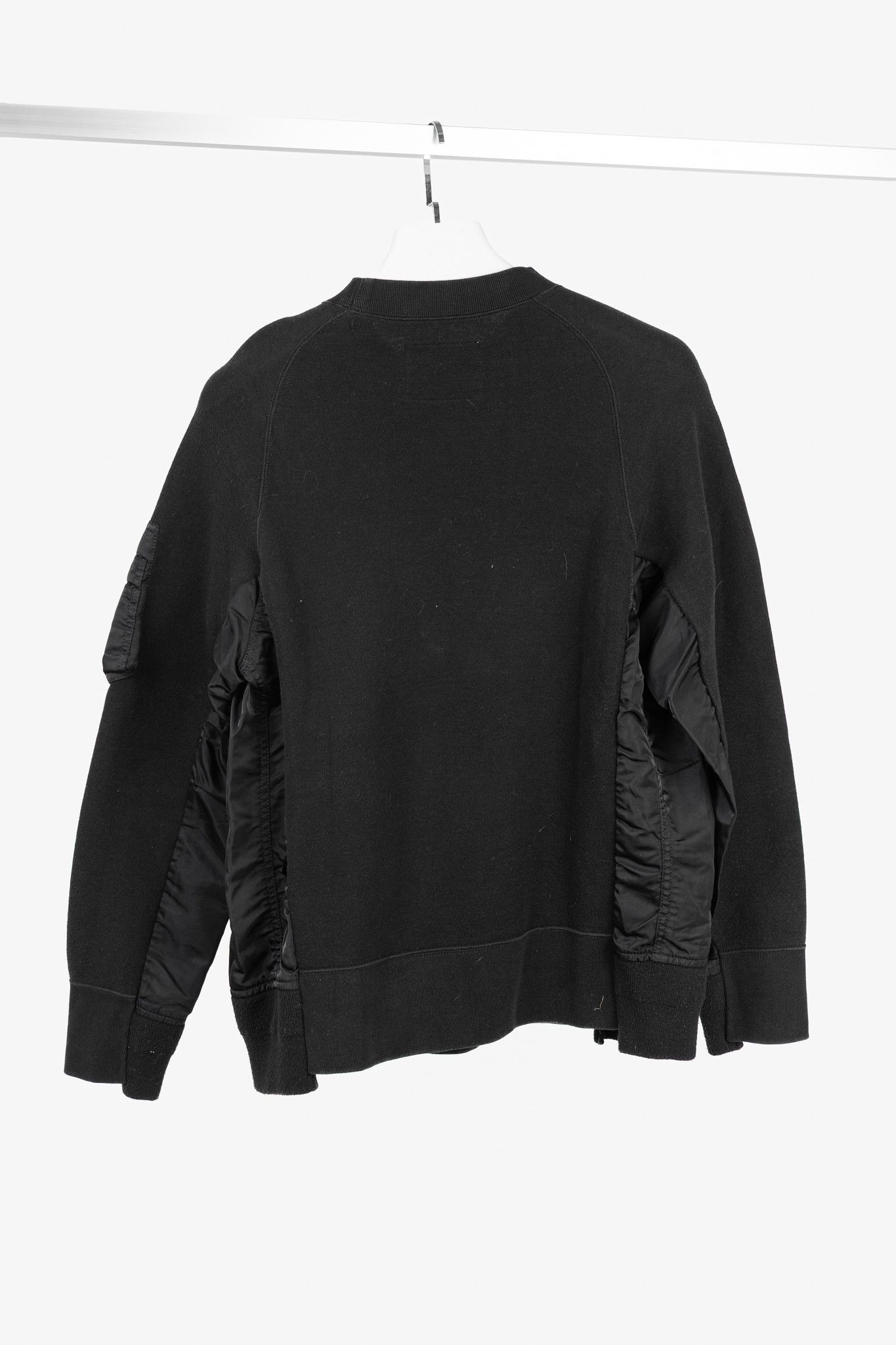 Sacai Sacai Black Cotton Sponge Sweat MA-1 Pullover Size US S / EU 44-46 / 1 - 2 Thumbnail