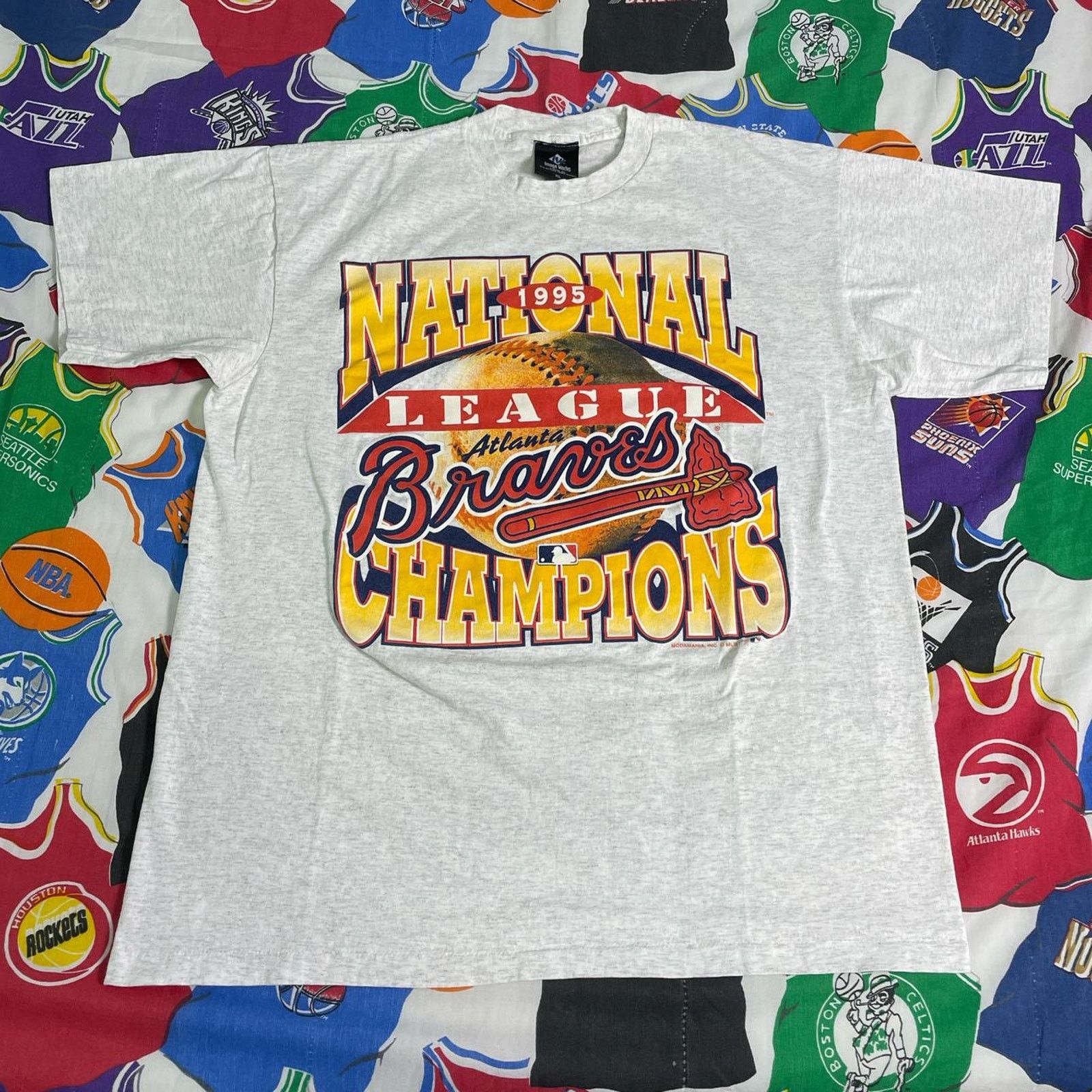 MLB × Vintage Vintage 1995 MLB Atlanta Braves World Series Baseball Tee Size US XL / EU 56 / 4 - 1 Thumbnail