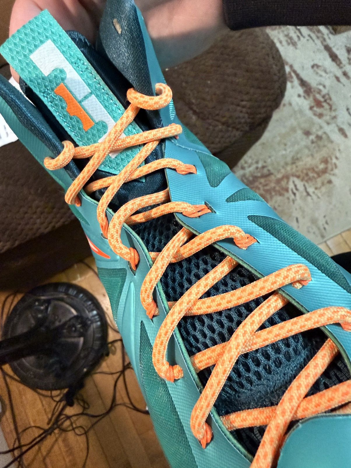 Nike Nike LeBron X (10) “Miami Dolphins” mid-top sneakers NEW 12 Size US 12 / EU 45 - 9 Thumbnail