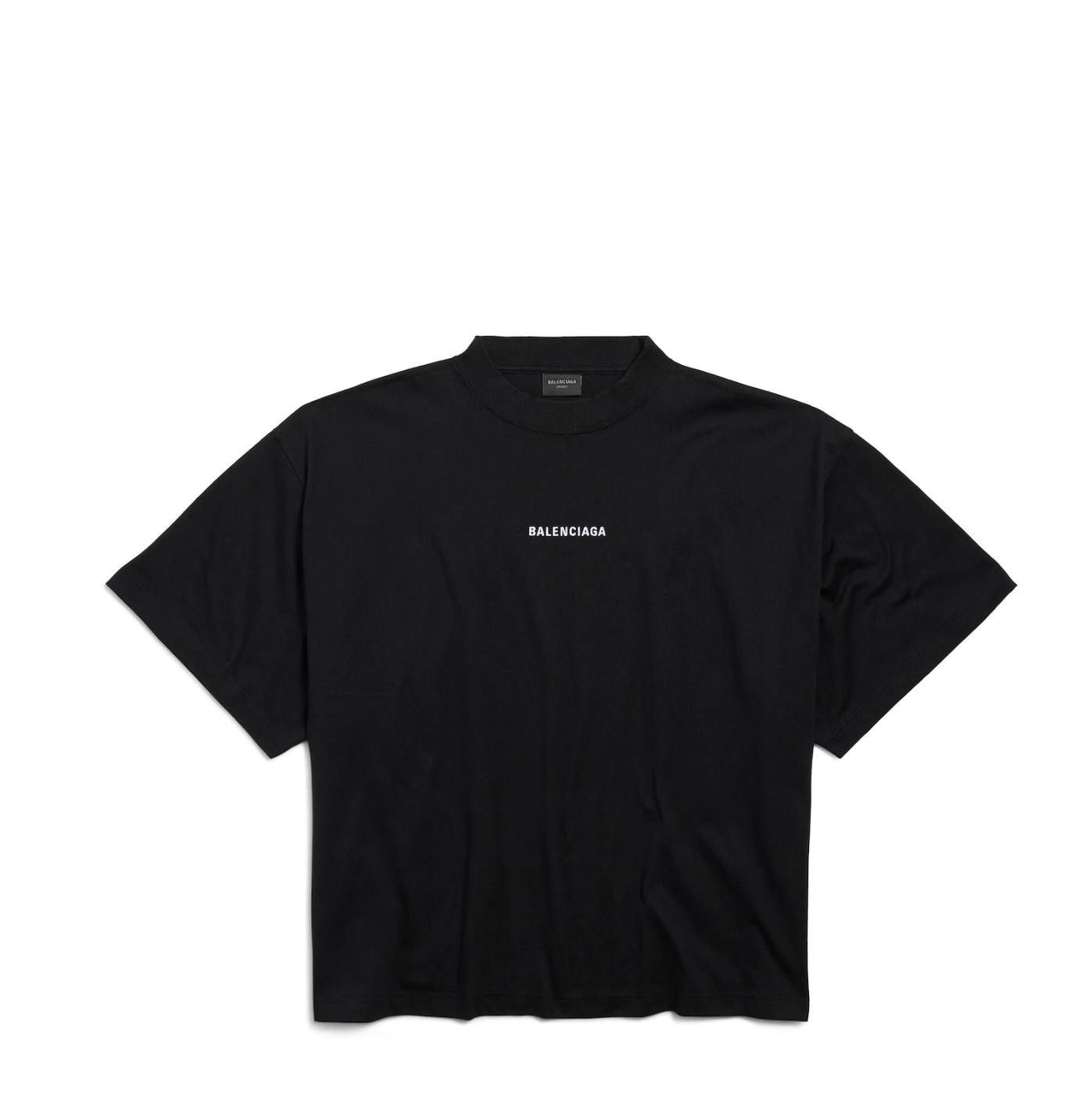 BALENCIAGA WOMEN'S LOGO BACK CROPPED T-SHIRT SIZE 3