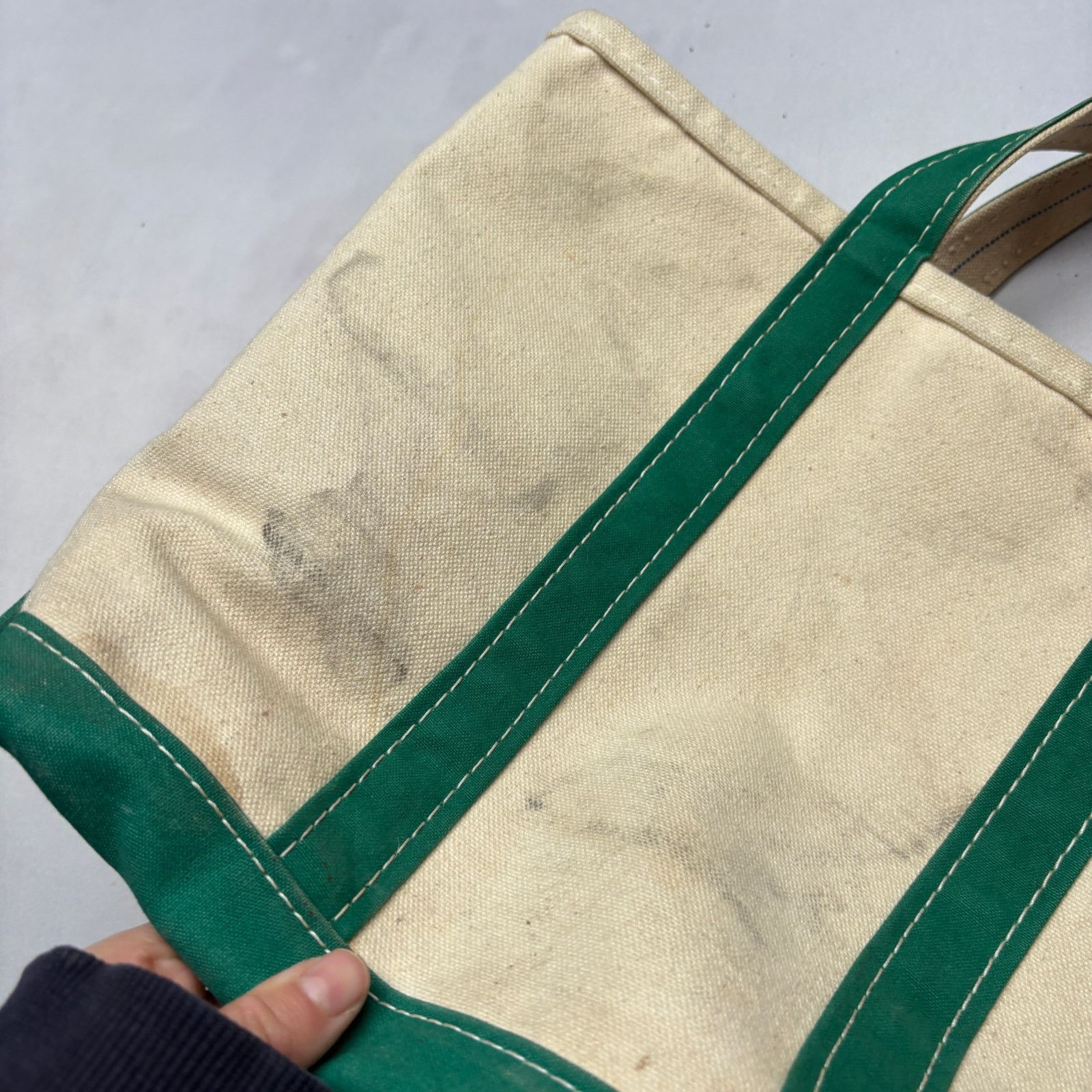 L.L. Bean Vintage 80s L.L. Bean Tote Bag Canvas Small 15.5x11 Green Size ONE SIZE - 8 Thumbnail
