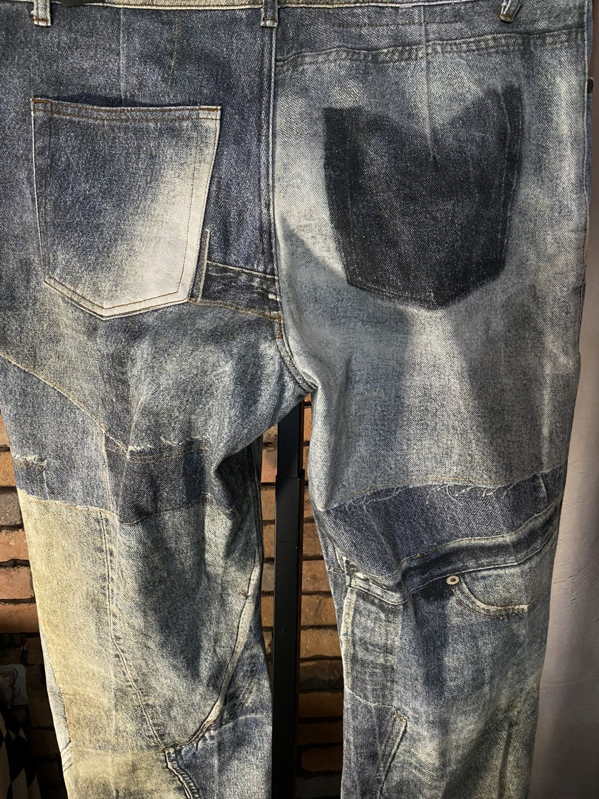 Andersson Bell $459 TROMPE L’OEIL PRINTED DENIM JEANS FLARED LEG BOOT CUT Size US 36 / EU 52 - 3 Thumbnail