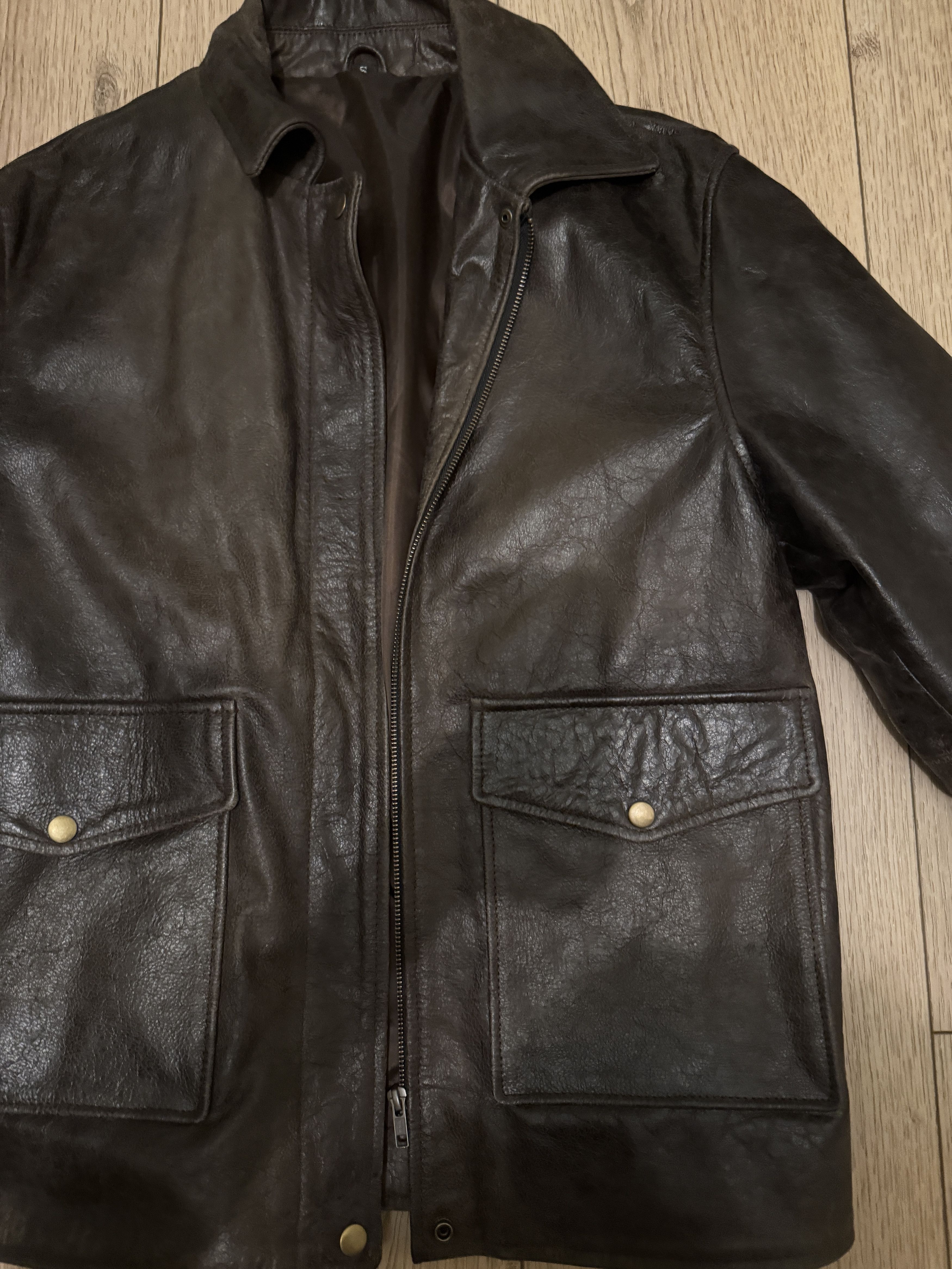 Other Vintage Italian Leather Jacket Dark Brown Size S / US 4 / IT 40 - 2 Thumbnail