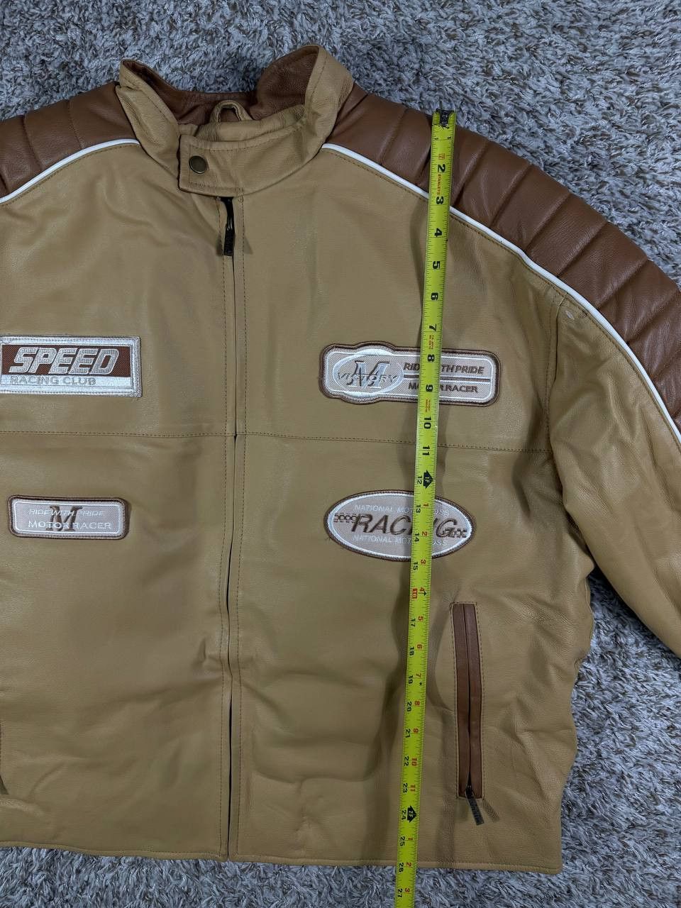 Genuine Leather WILDA Genuine Leather Racing Jacket Moto Biker Patches Size US XXL / EU 58 / 5 - 11 Thumbnail