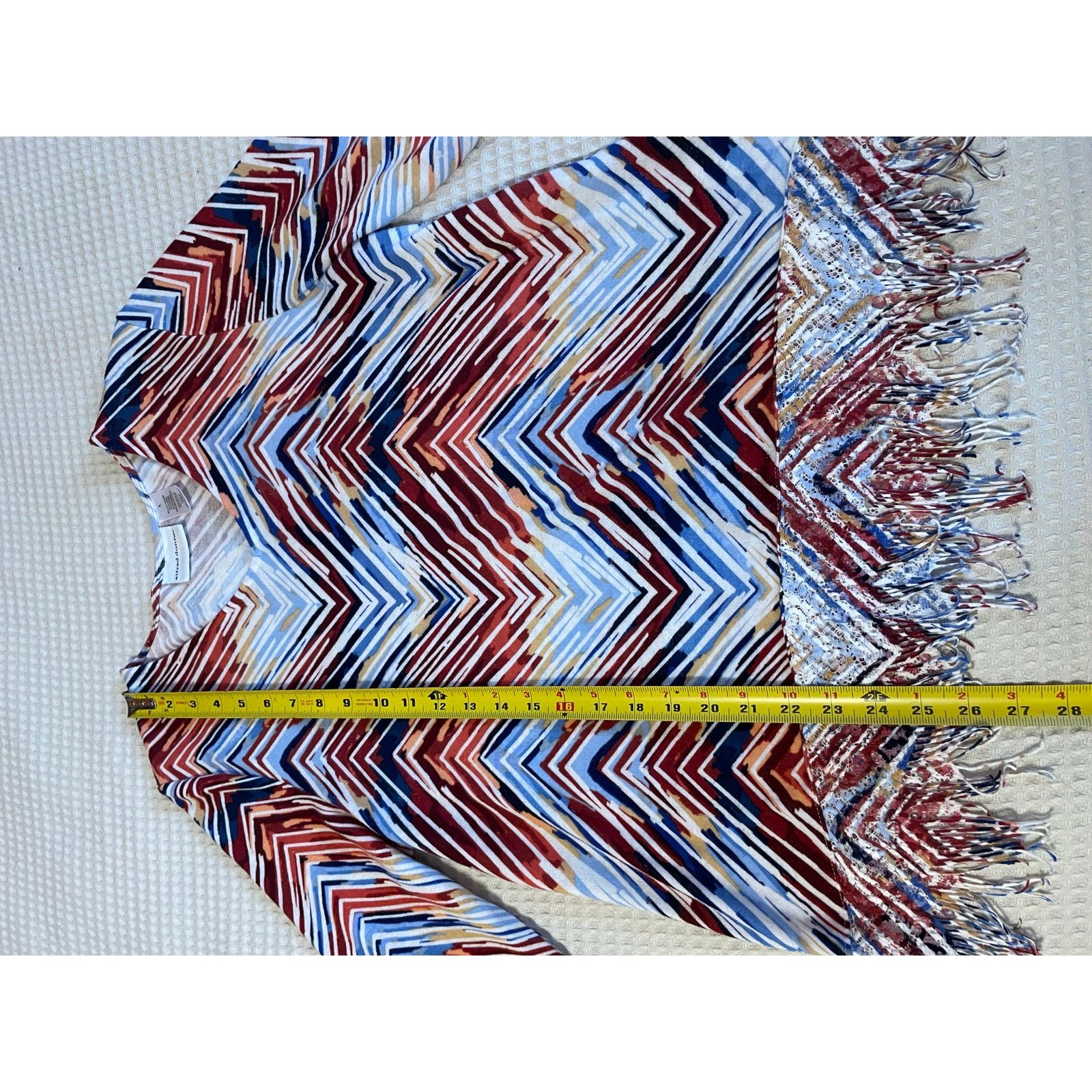 Other Alfred Dunner Boho Zig Zag Multicolor Fringe Blouse Large Size L / US 10 / IT 46 - 7 Thumbnail