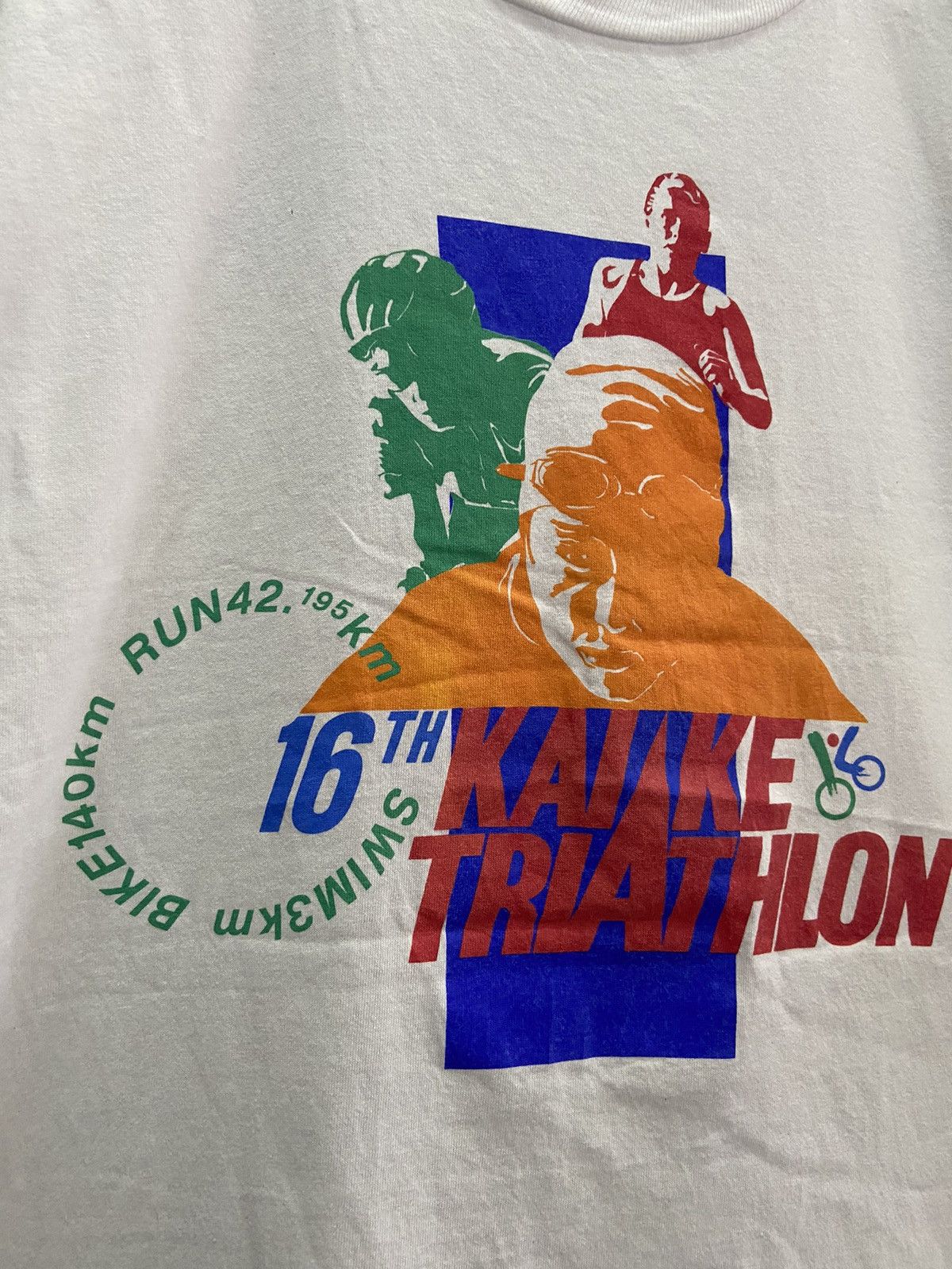 Vintage VINTAGE KAIKE TRIATHLON 16TH 1996 TEE SHIRT Size US L / EU 52-54 / 3 - 4 Thumbnail