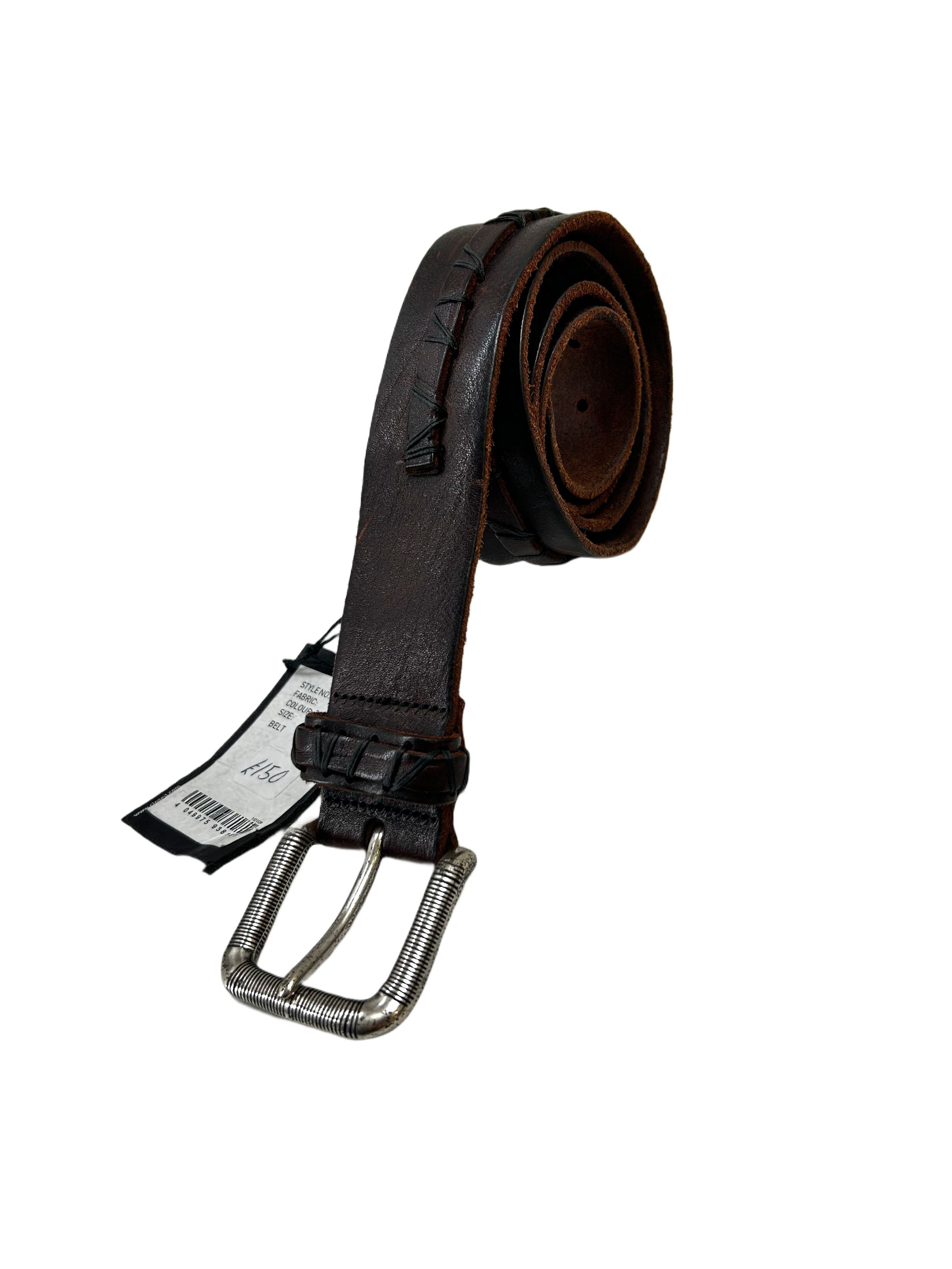 CLOSED Closed Brown Leather Belt with Leather tab Details Size 34 - 1 Thumbnail
