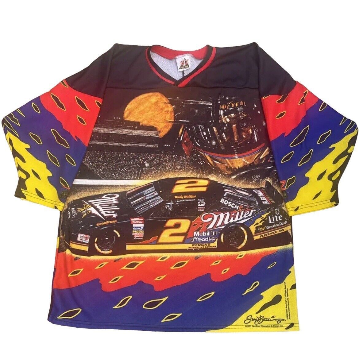 image of VTG 1996 Speed Zone Race Gear Rusty Wallace Jersey Nascar, Men's (Size XL)