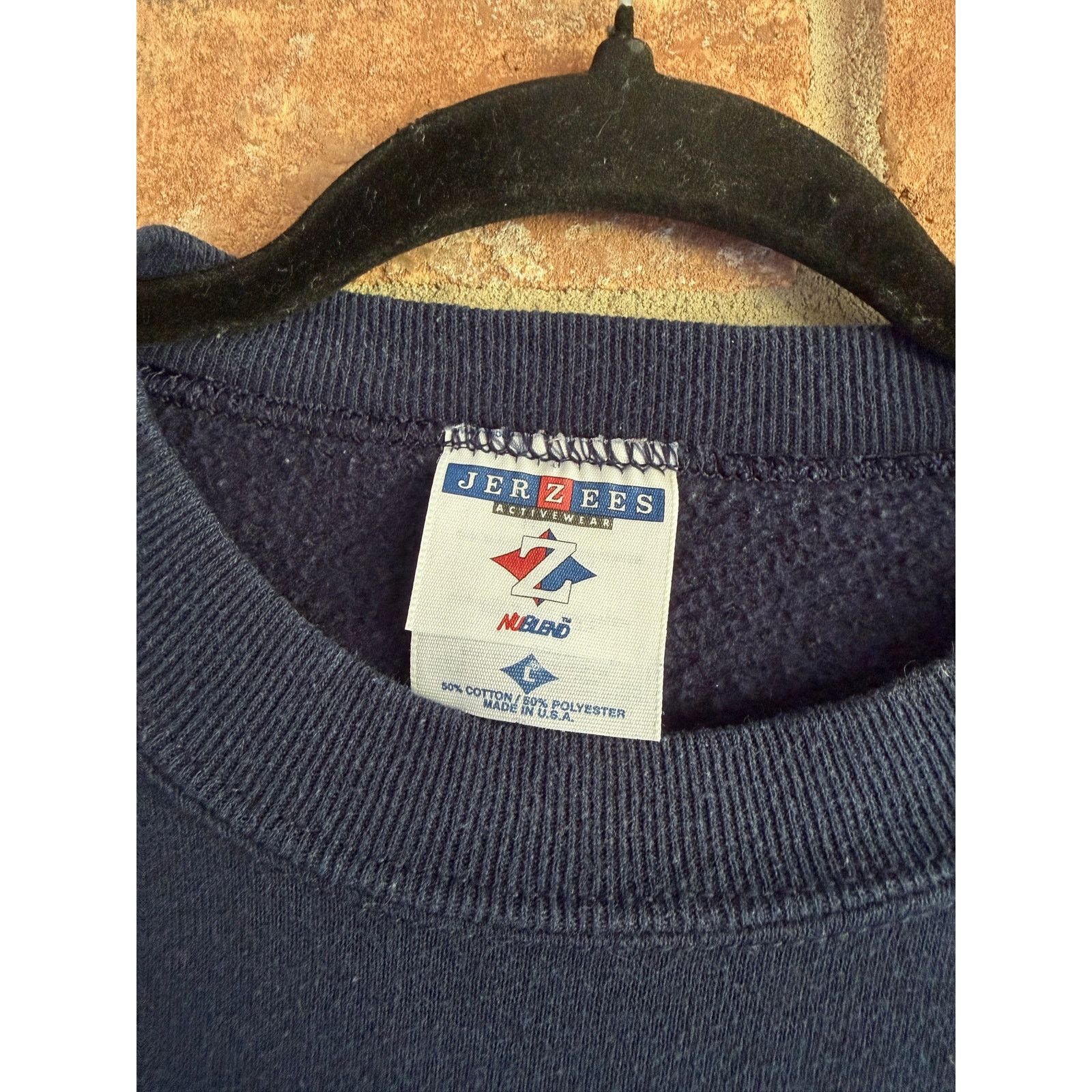 Jerzees Vintage Jerzees Navy Blank Crewneck USA Made 90s Size US L / EU 52-54 / 3 - 7 Thumbnail