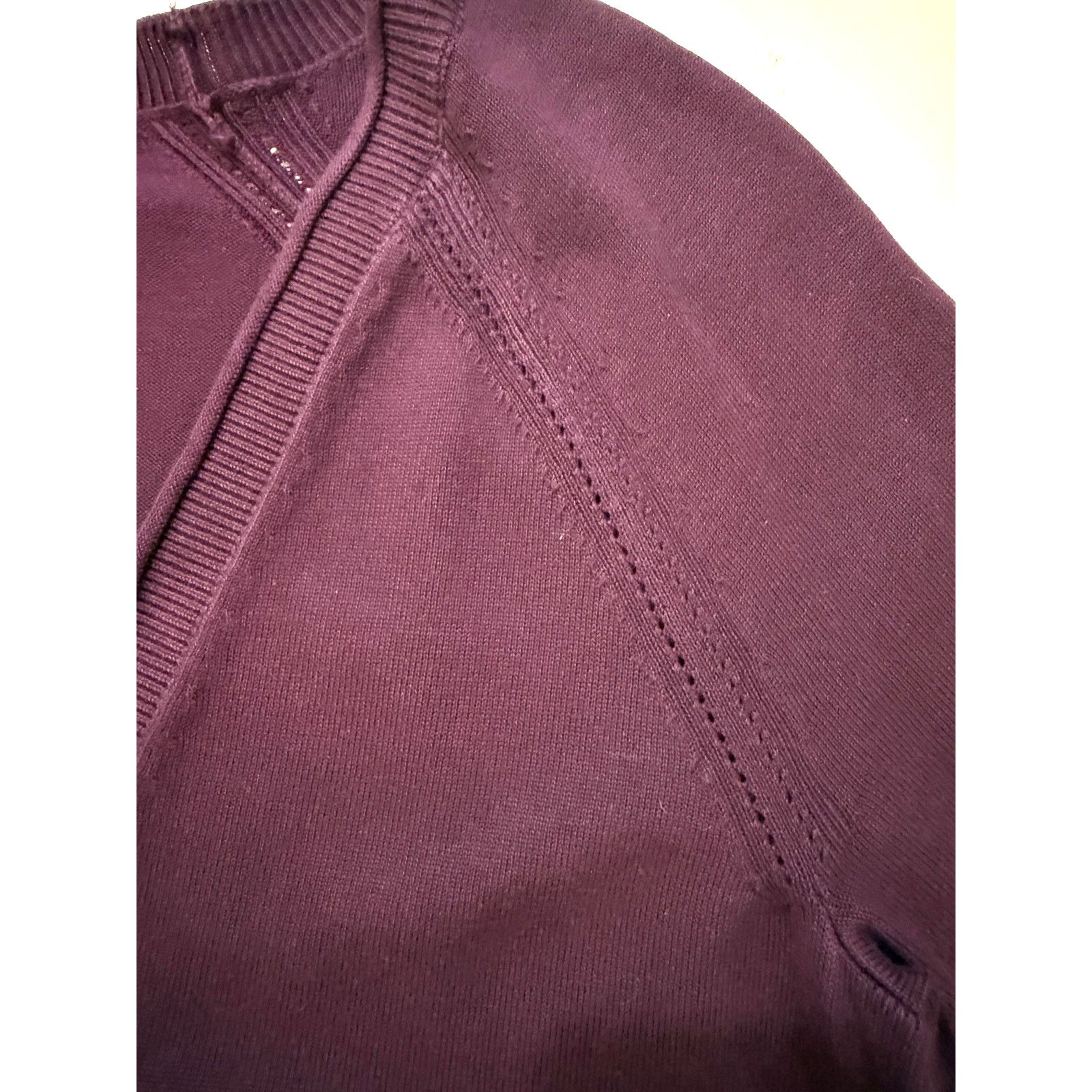 & Other Stories Talbots Cardigan Sweater Womens MED Purple Button V Neck Size M / US 6-8 / IT 42-44 - 5 Thumbnail