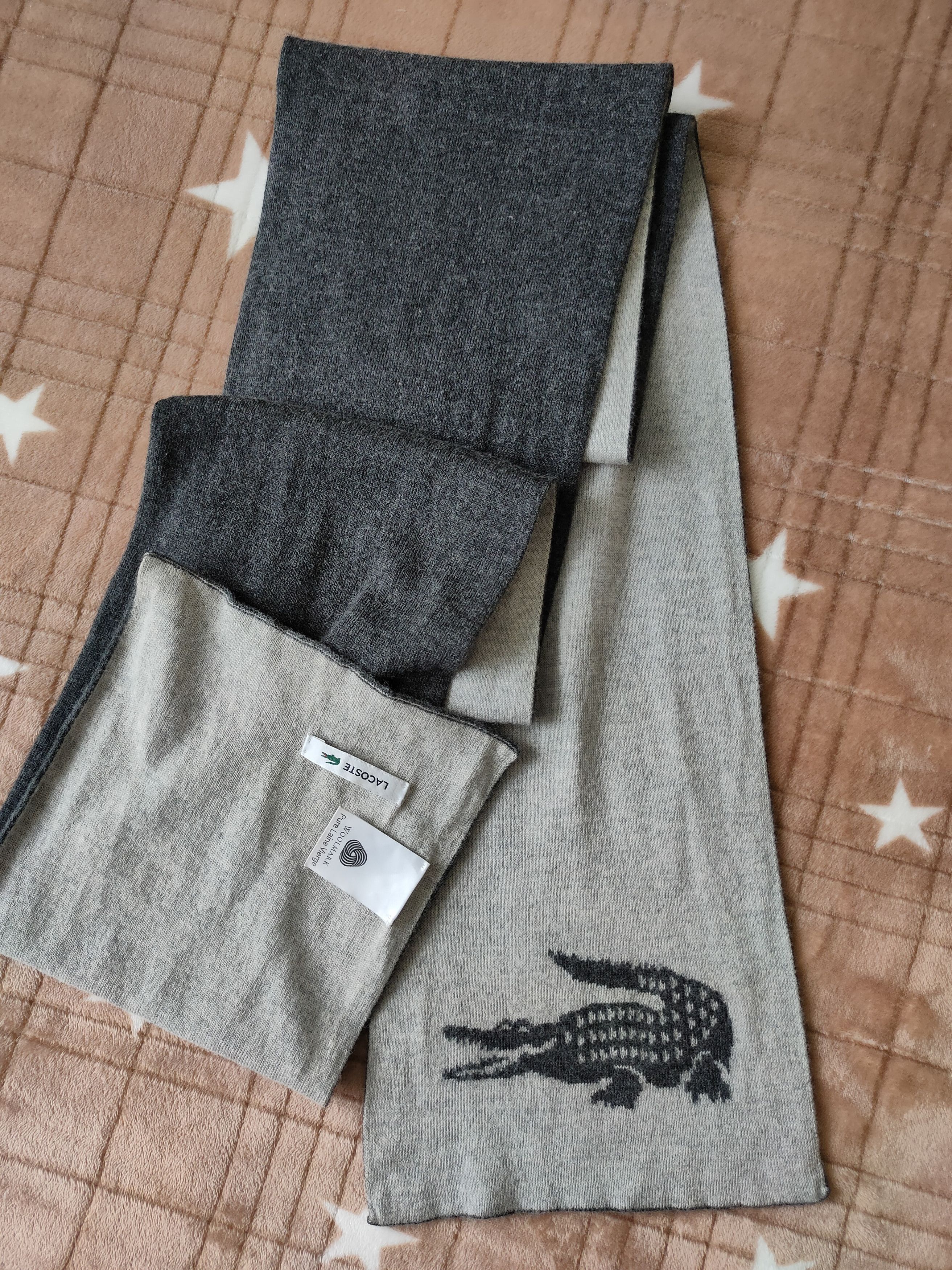 Lacoste Lacoste Scarf Two Sided Woolen Pure Laine Vierge Size ONE SIZE - 4 Thumbnail