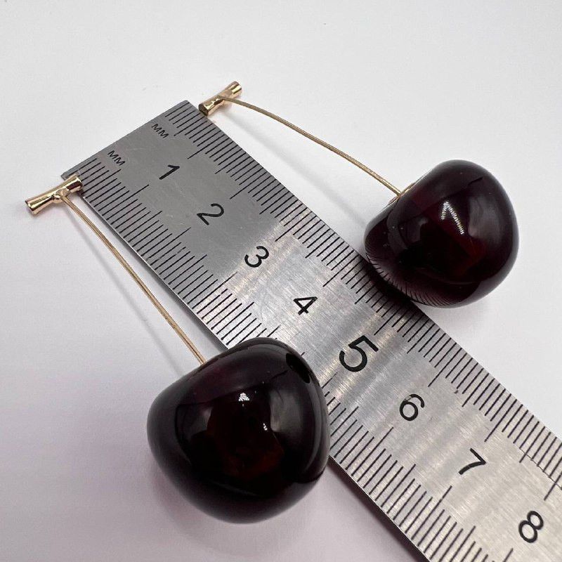 Vintage Vintage Red Cherry Earrings Dangle Fruit Costume Jewelry Size ONE SIZE - 5 Thumbnail