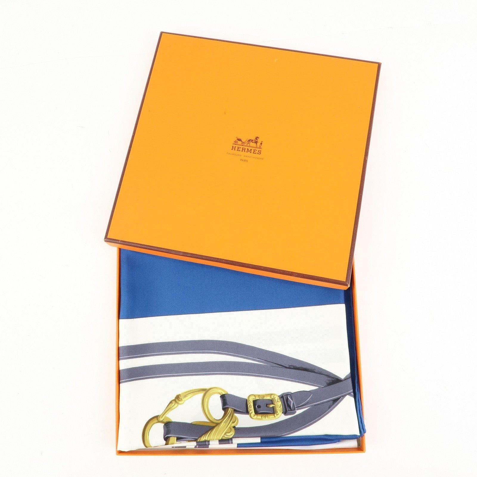 Hermes Hermes Brides de Gala Carre 90 Silk Scarf Blue Size ONE SIZE - 5 Thumbnail
