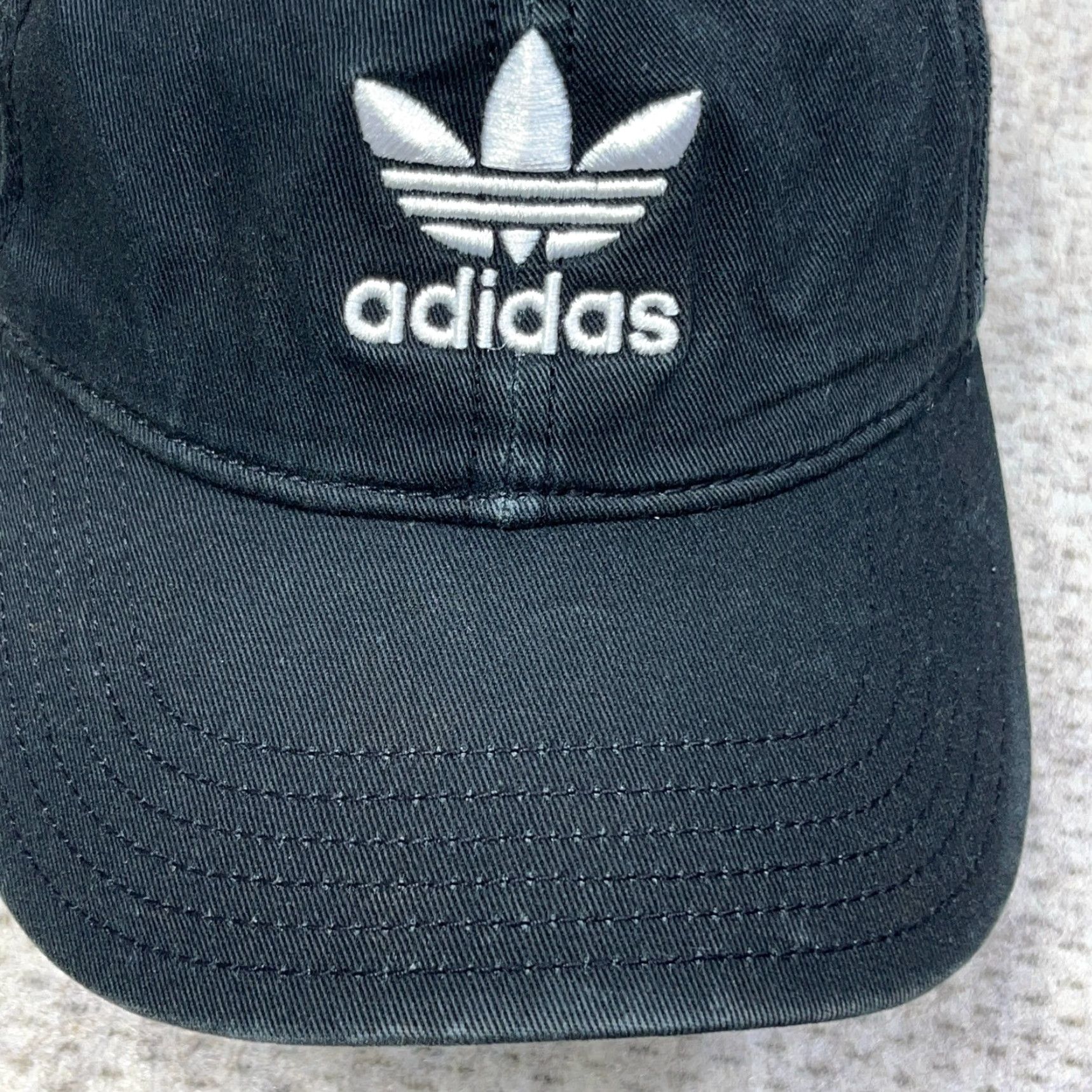 Adidas Adidas Hat Cap Strap Back Black White Trefoil Logo Twill Dad Adjustable Adult One Size Black Baseball Cap Mens Retro Logo Outdoor Sports Cap Size ONE SIZE - 3 Thumbnail