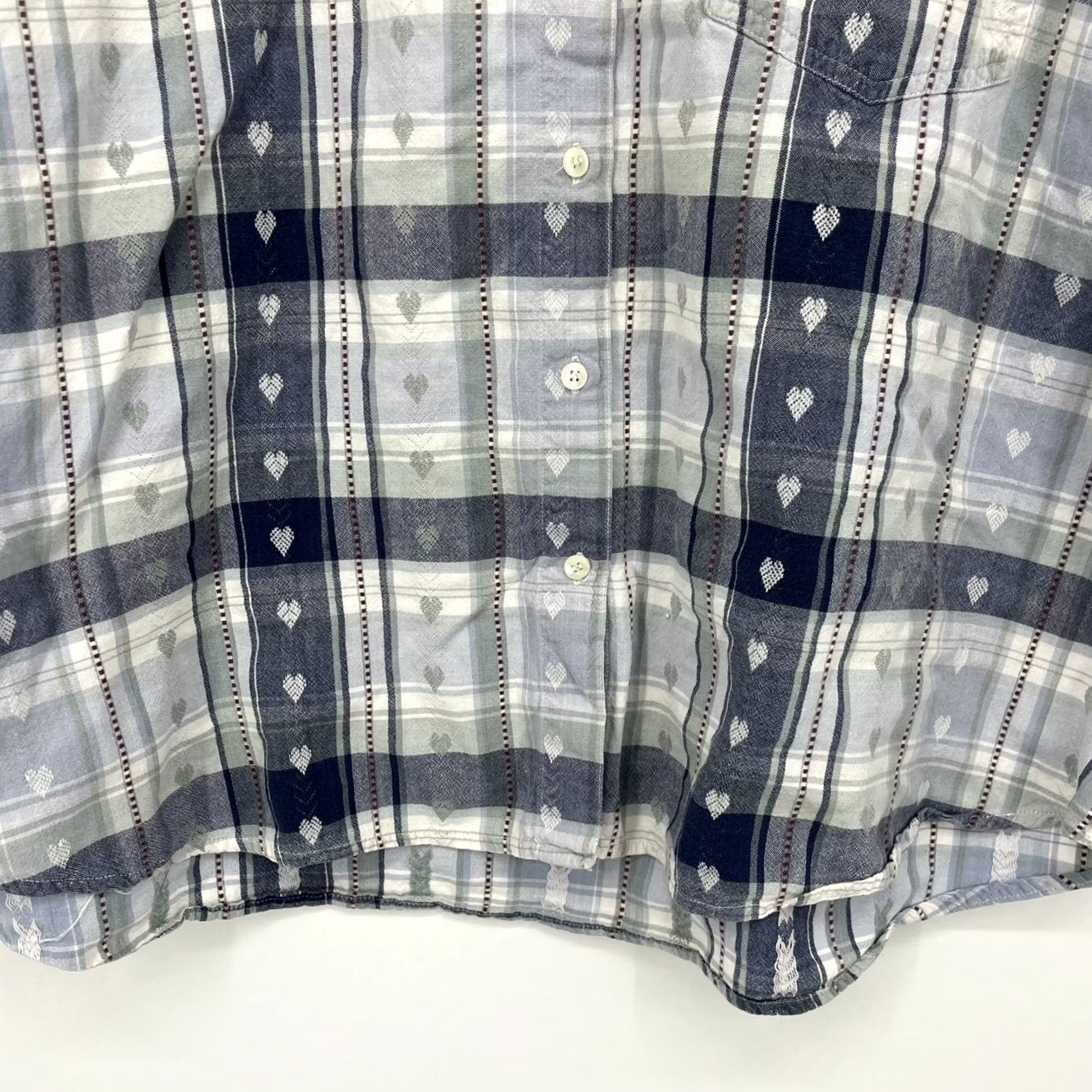 Vintage CST Blues Button-Up Shirt Womens 2X Blue Plaid Cotton Long Sleeve Size XXL / US 16-18 / IT 52-54 - 3 Thumbnail