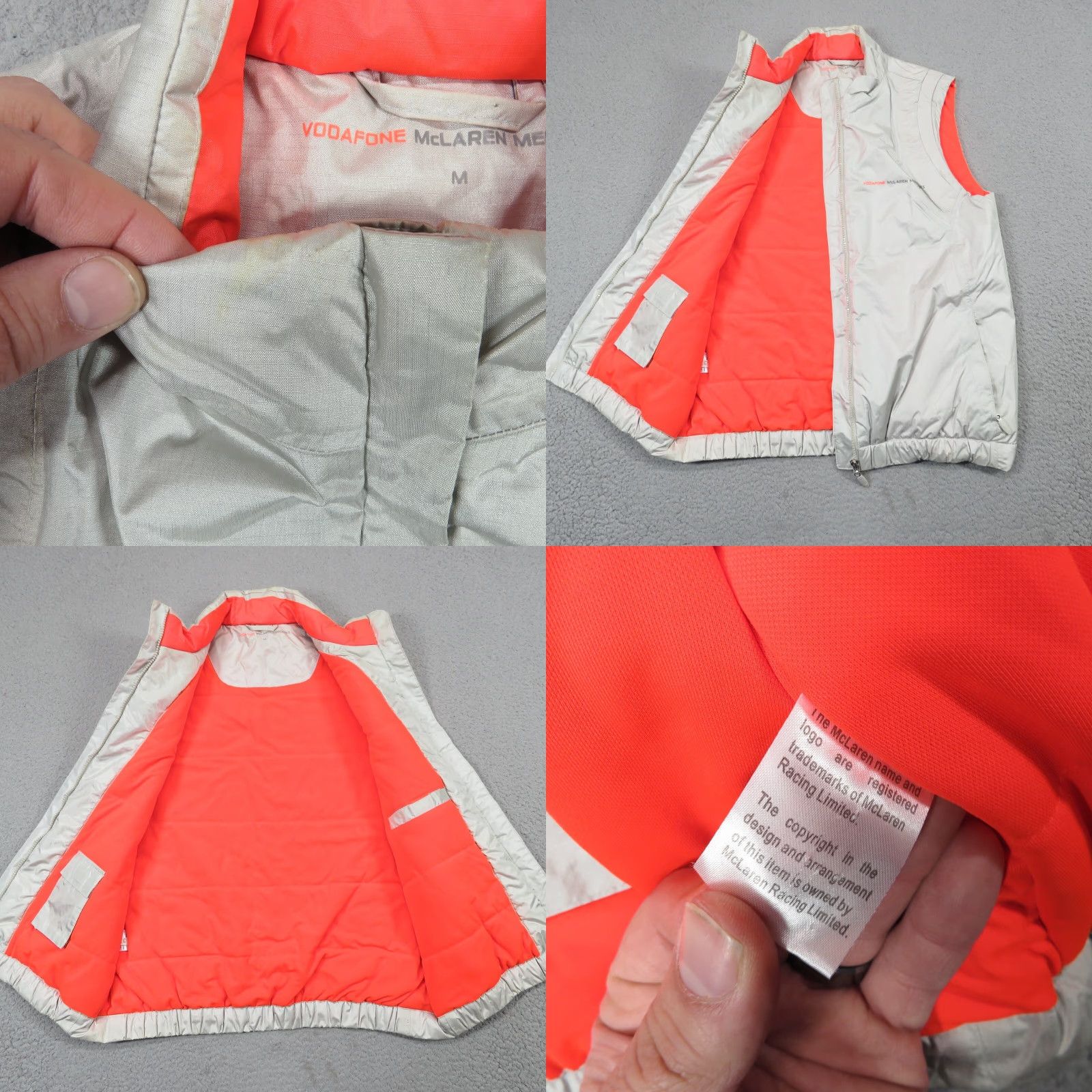 Vintage McLaren Mercedes Vest Womens Medium F1 Racing Formula 1 Gilet Lined Insulated Size M / US 6-8 / IT 42-44 - 8 Thumbnail