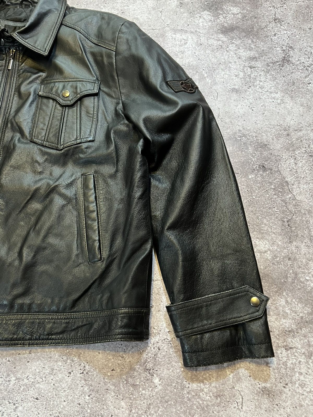 Genuine Leather VTG Rare Army Air Force Military Pilot Leather Jacket Size US XL / EU 56 / 4 - 5 Thumbnail