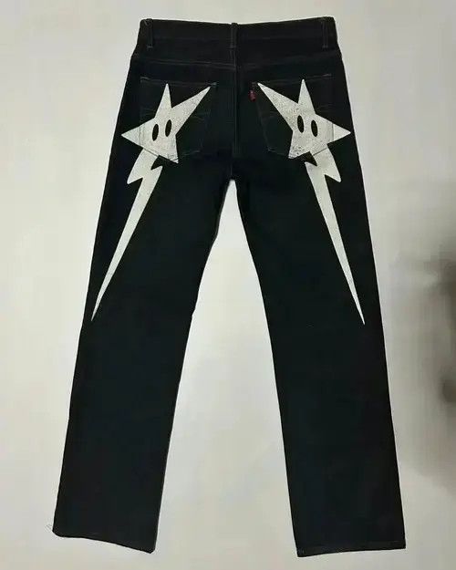 Jean Streetwear Y2k Stars Print Baggy Jeans Size US 32 / EU 48 - 1 Thumbnail