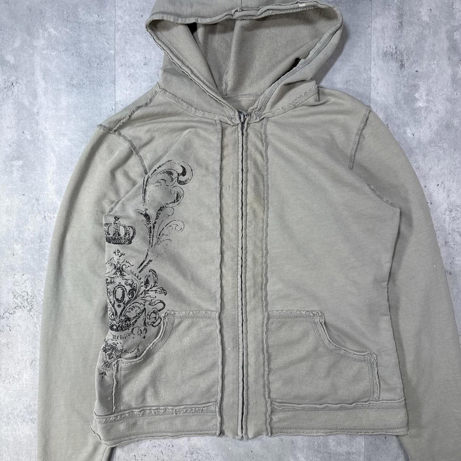 Other Y2K Ellemenno Grunge 00s Zip Up Beige Jacket Size XL / US 12-14 / IT 48-50 - 7 Thumbnail