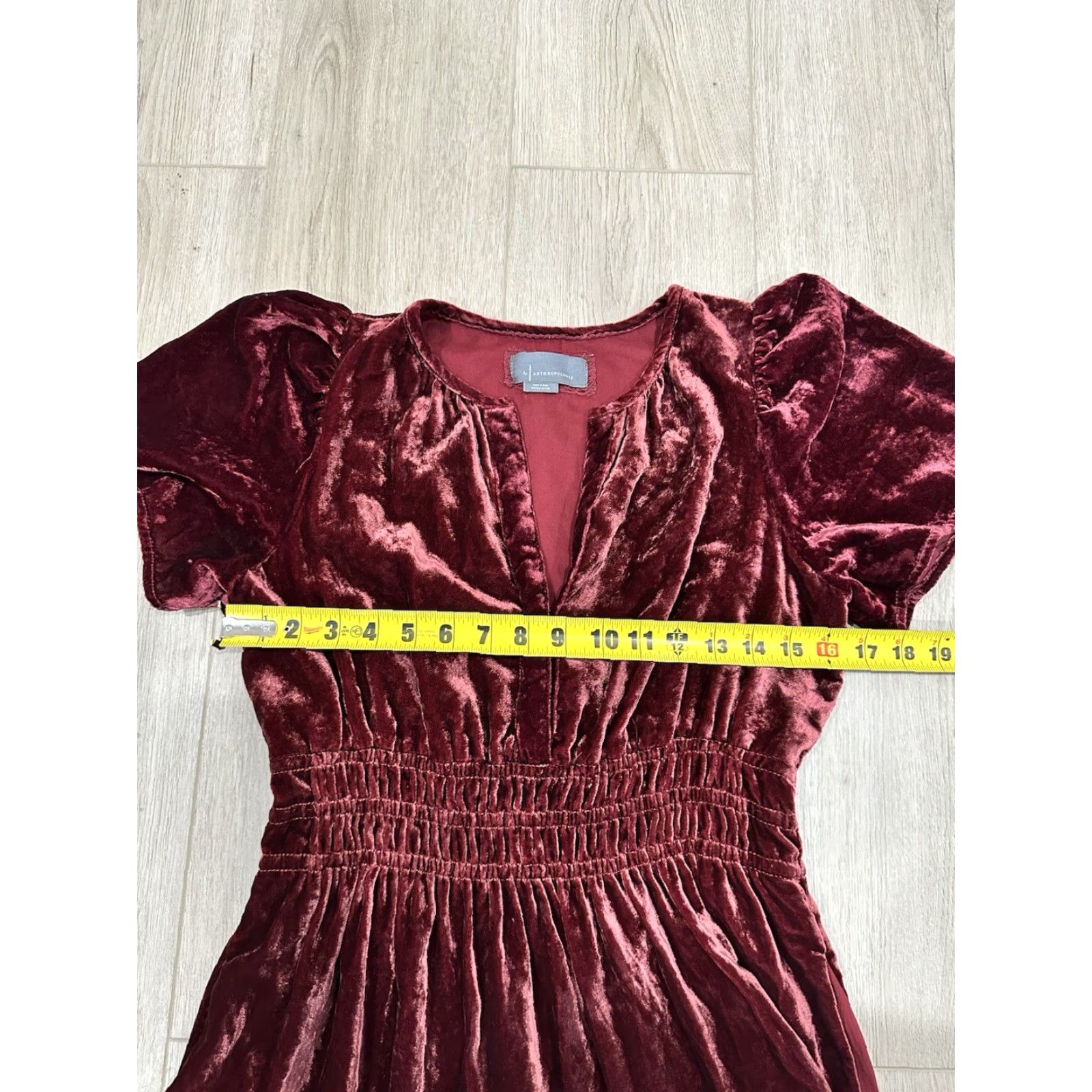 Anthropologie Anthropologie Dress Womens Small Somerset Maxi Velvet Wine Burgundy Tiered Size S / US 4 / IT 40 - 6 Thumbnail