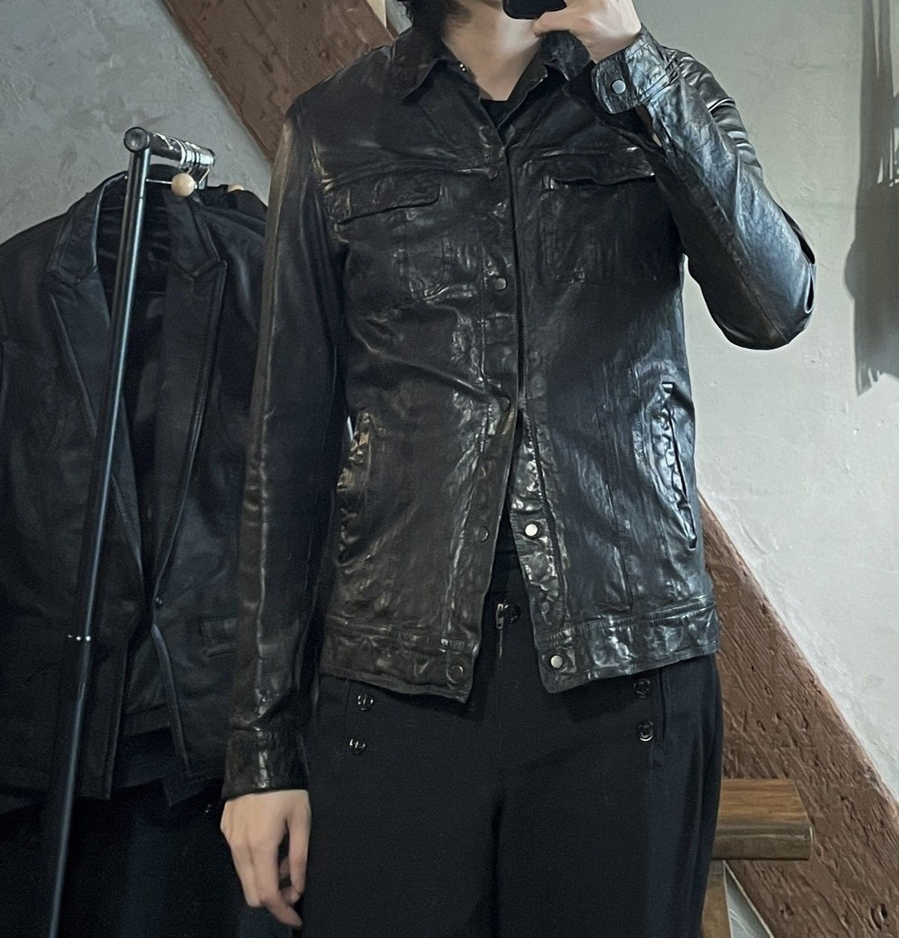 Salvatore Santoro Salvatore Santoro Washed Leather Trucker Jacket Size US S / EU 44-46 / 1 - 2 Thumbnail
