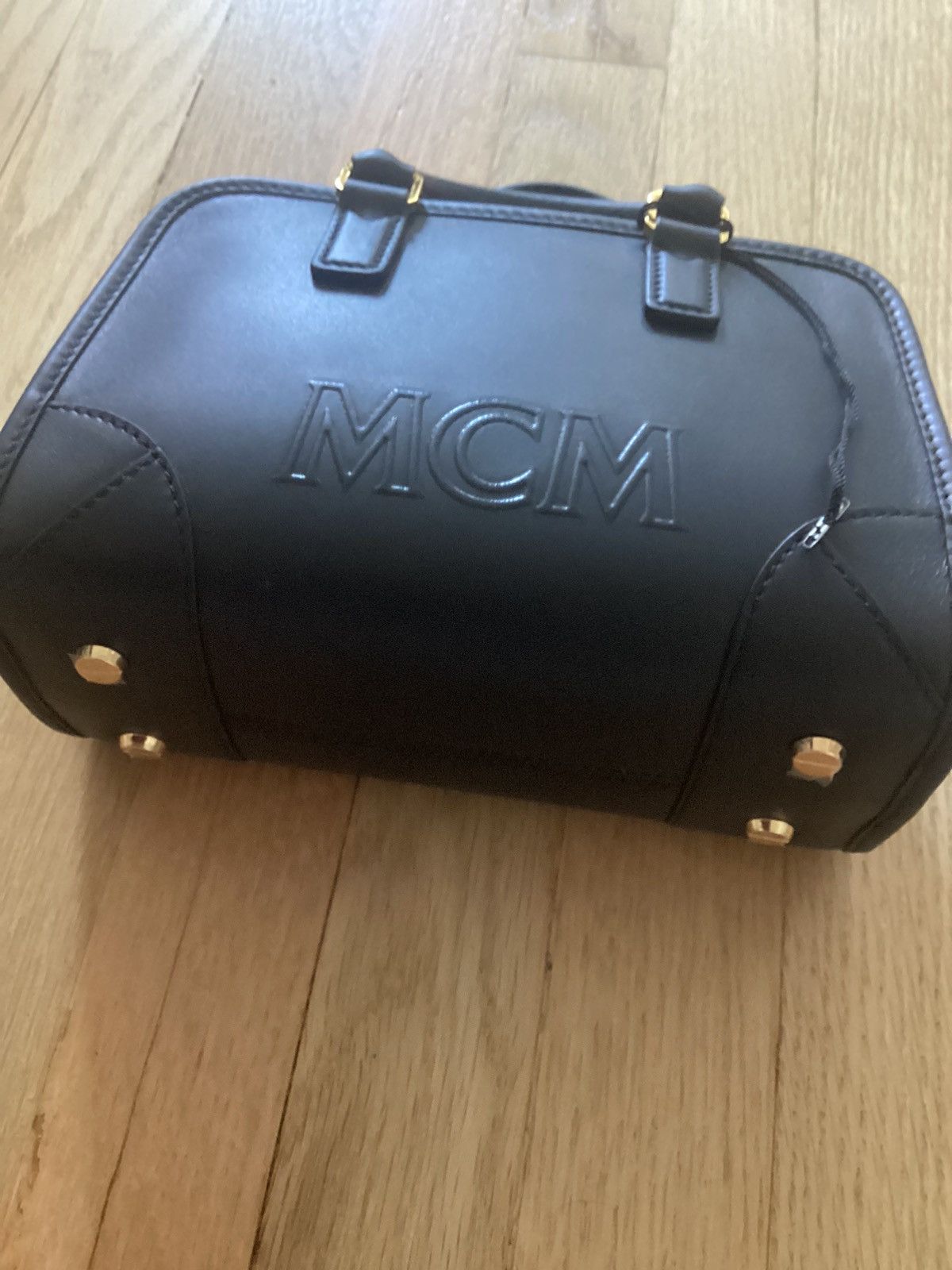 MCM NWT MCM Aren Mini Crossbody Black Leather Logo Embossed Bag Size ONE SIZE - 7 Thumbnail