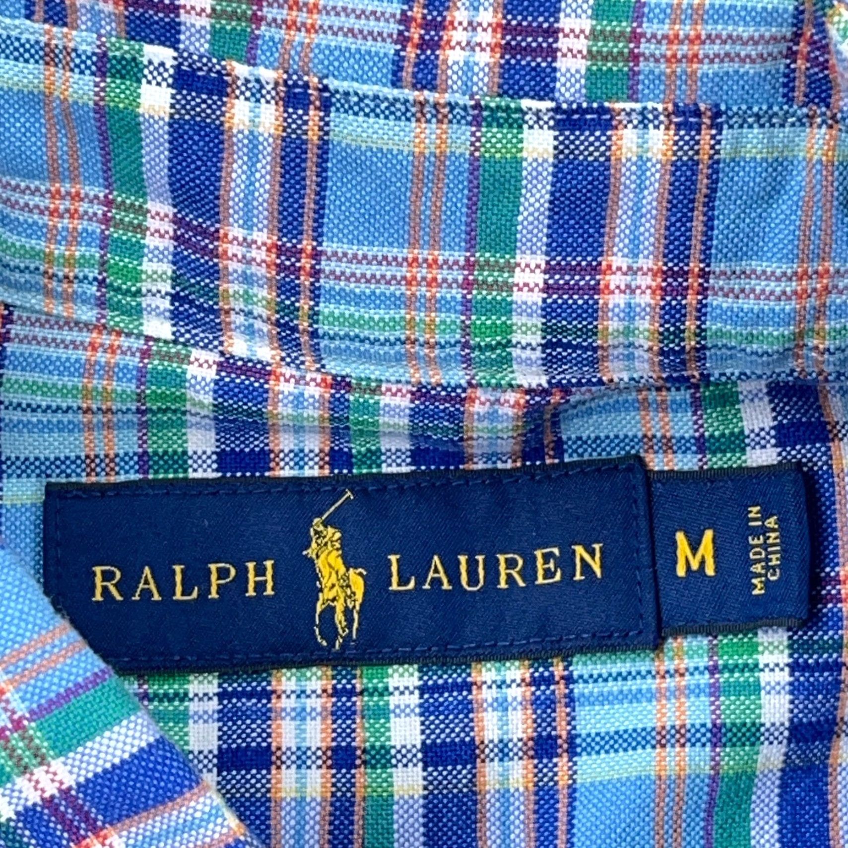 Ralph Lauren Ralph Lauren Shirt Men Medium Blue Plaid Button-Up Oxford Cloth Multi Flesh Pony Size US M / EU 48-50 / 2 - 3 Thumbnail