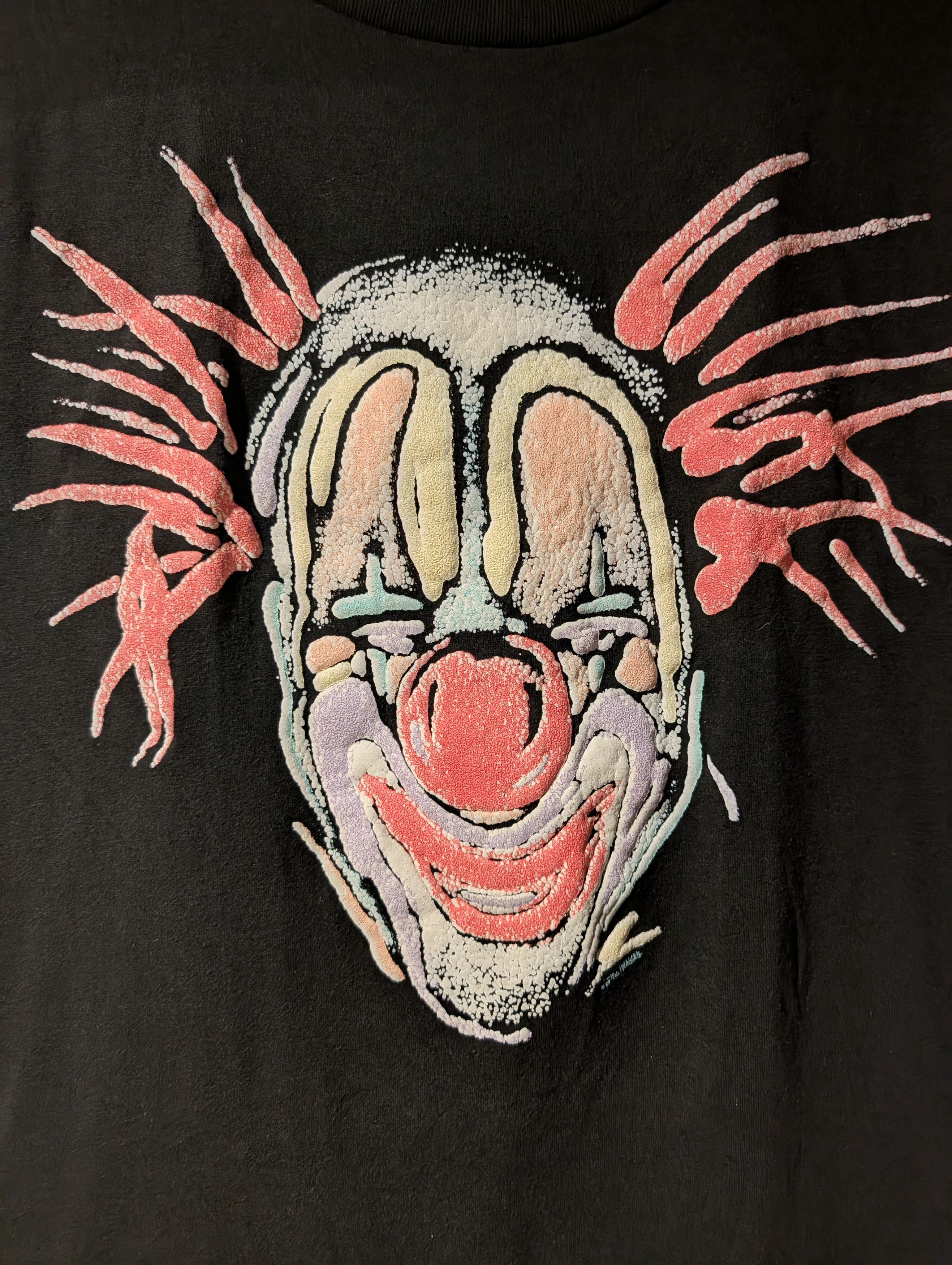 Arts & Science Vintage 80s The Midnight Clown T-Shirt Puff Print Horror Art Size US M / EU 48-50 / 2 - 2 Thumbnail