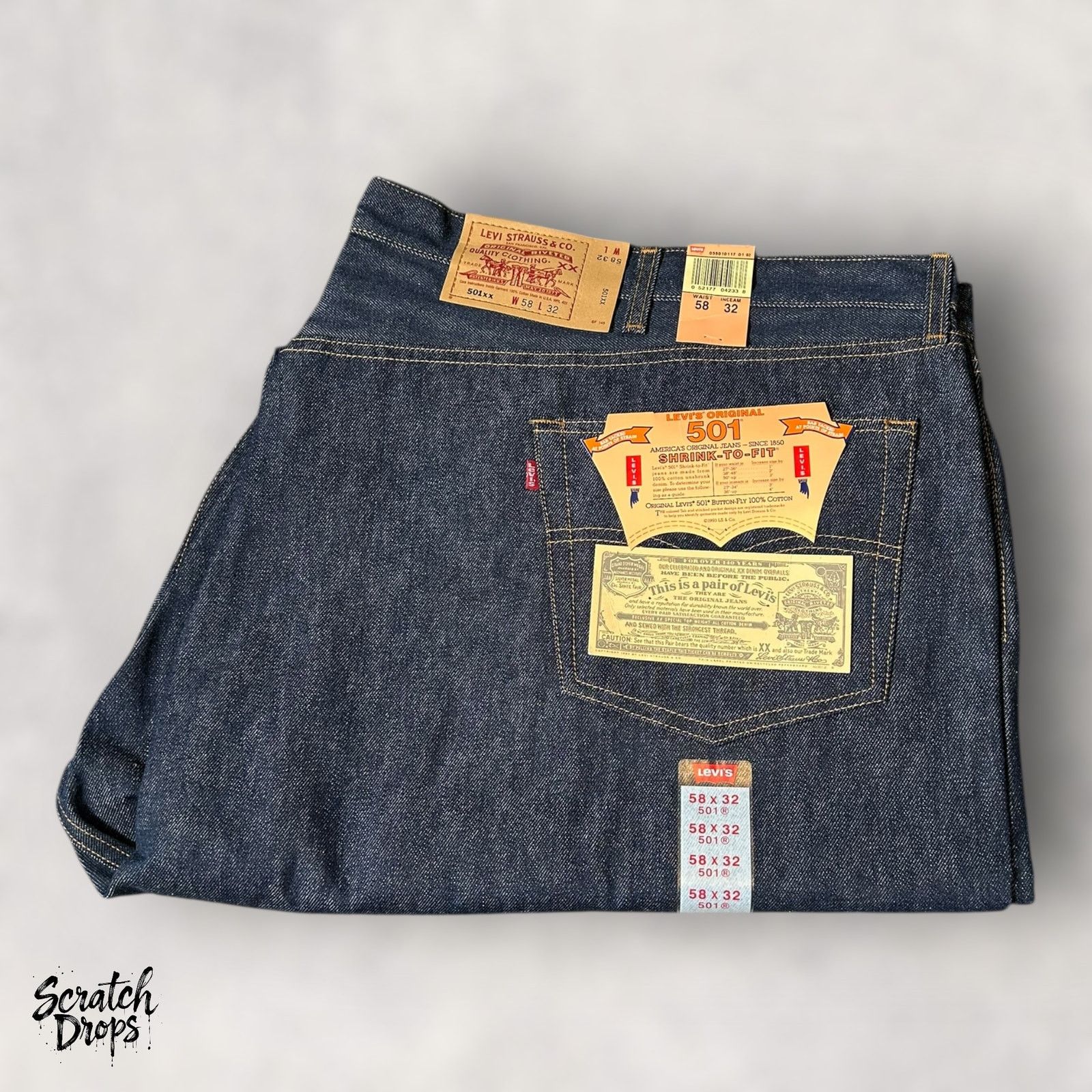 Levi's Vintage Levis 501xx Shrink-to-Fit Jeans USA W58 L34 501 NWT Size US 42 / EU 58 - 1 Thumbnail