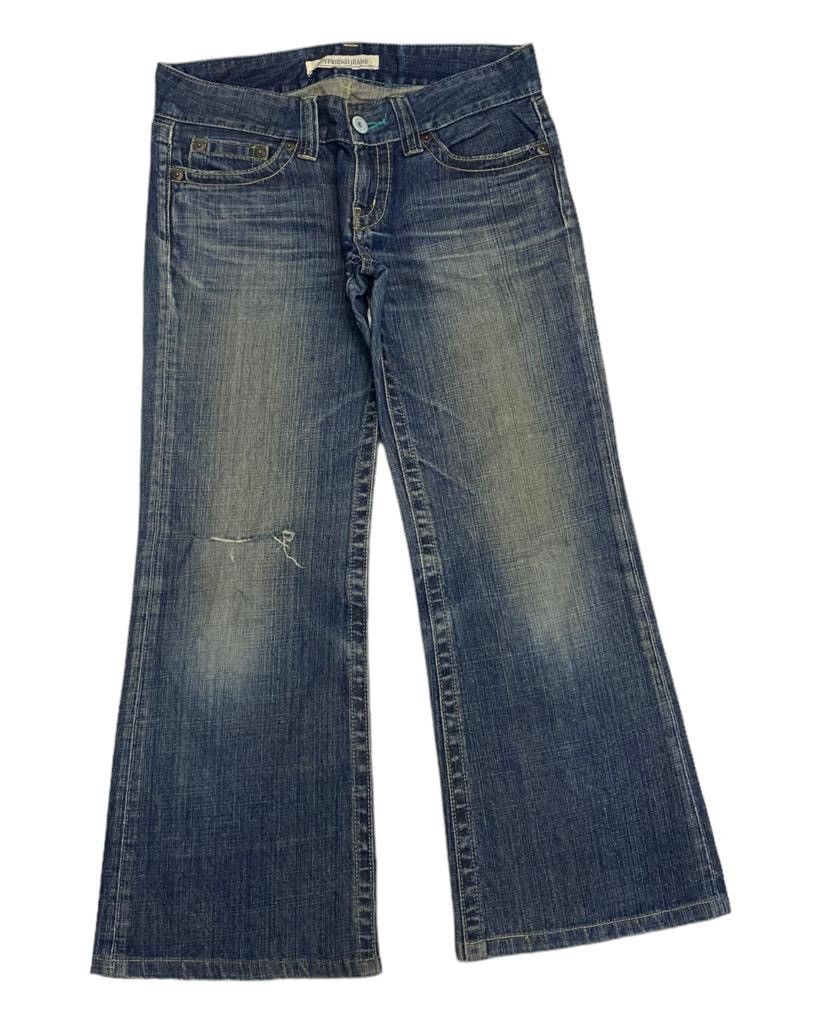 Japanese Brand × Jun Takahashi VINTAGE UNIQLO JAPAN FLARE BOYFRIEND DISTRESSED DENIM JEANS Size US 32 / EU 48 - 3 Thumbnail