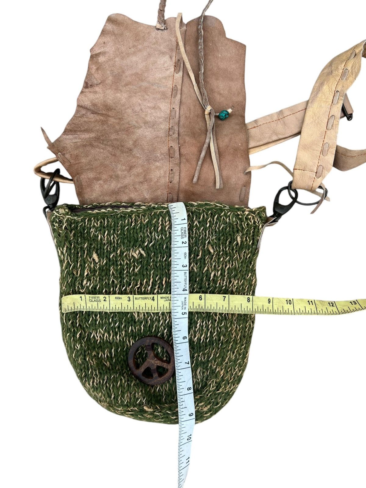Leather Vintage Gohemp Gowest Japan Distress Patina Leather Wool Bag Size ONE SIZE - 25 Thumbnail