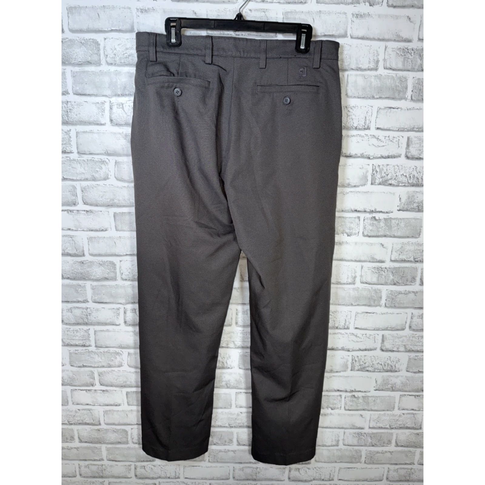 Footjoy FootJoy Pants Golf Athletic Fit Gray 32 x 32 Mens Regular 5-Pocket Flat Front Button Closure Logo | Solid, Stretch, Polyester Spandex | Vintage: No Size US 32 / EU 48 - 6 Thumbnail