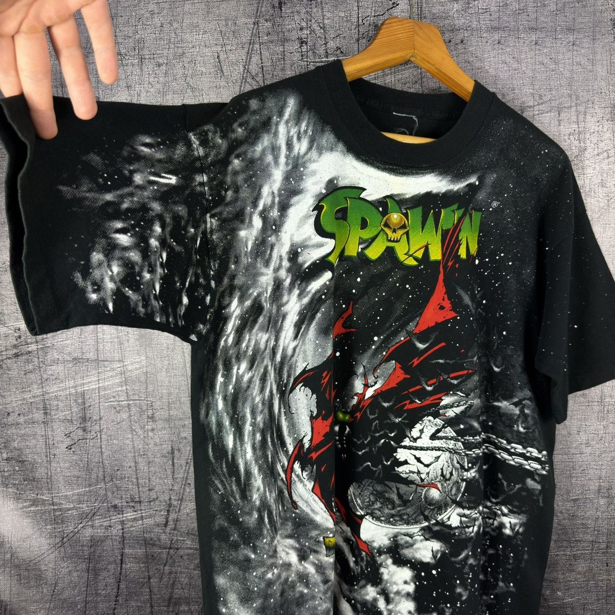 Vintage RARE Vintage 1997 Spawn AOP t shirt tee comics full printed Size US XL / EU 56 / 4 - 7 Thumbnail